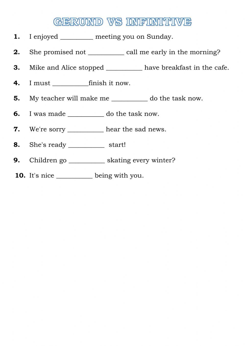Gerund vs infinitive