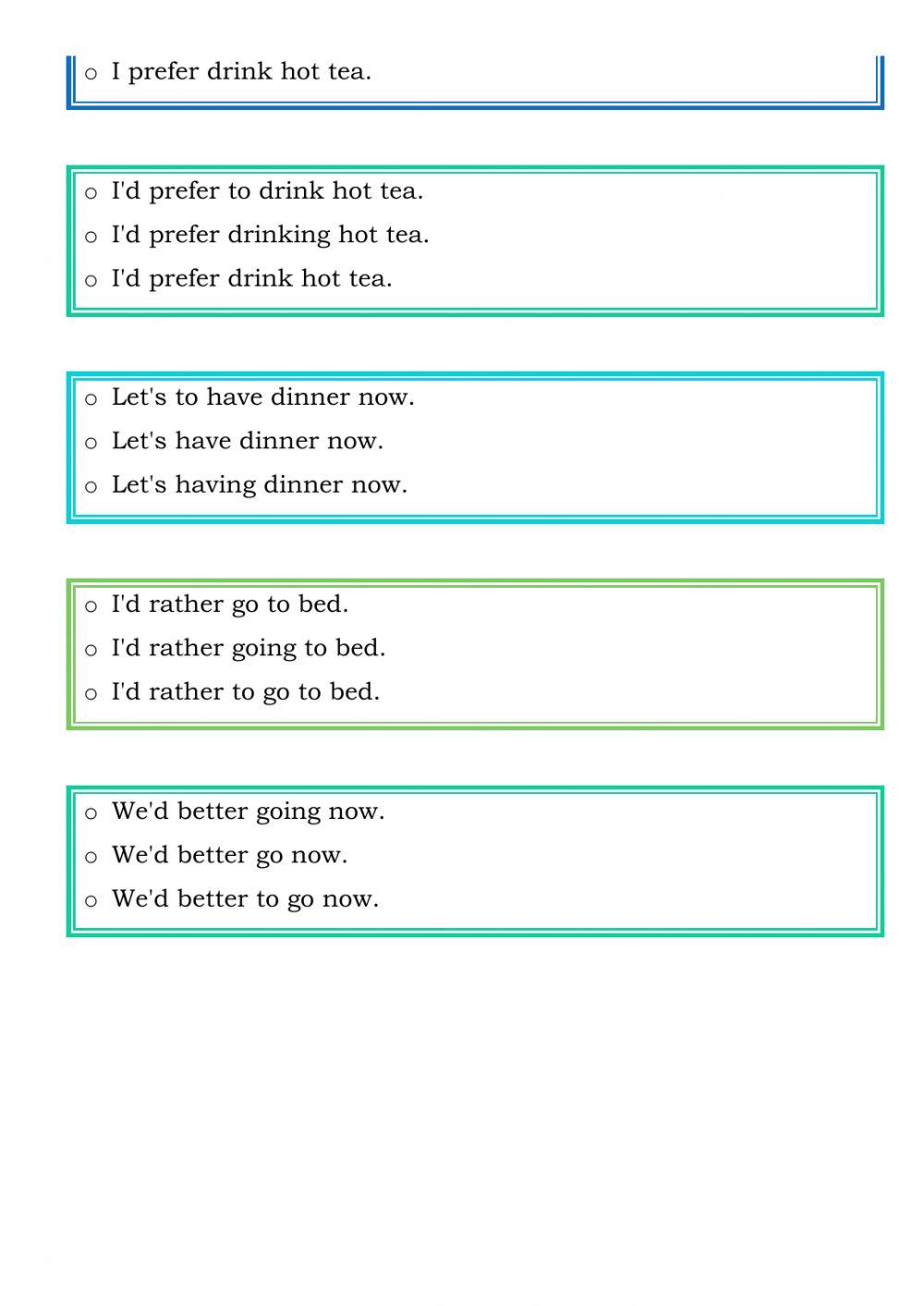Gerund or infinitive?
