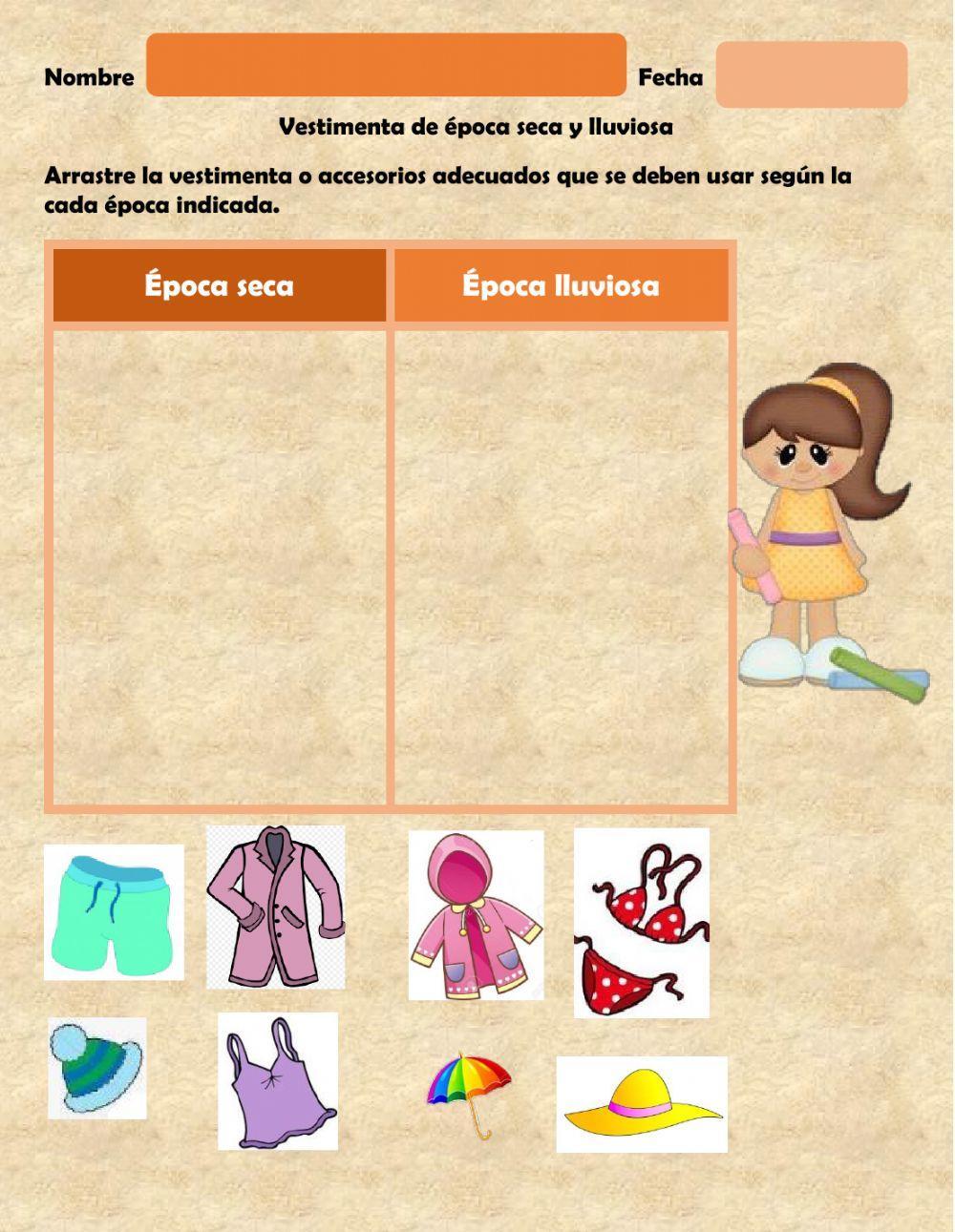 Vestimenta de la época seca y lluviosa