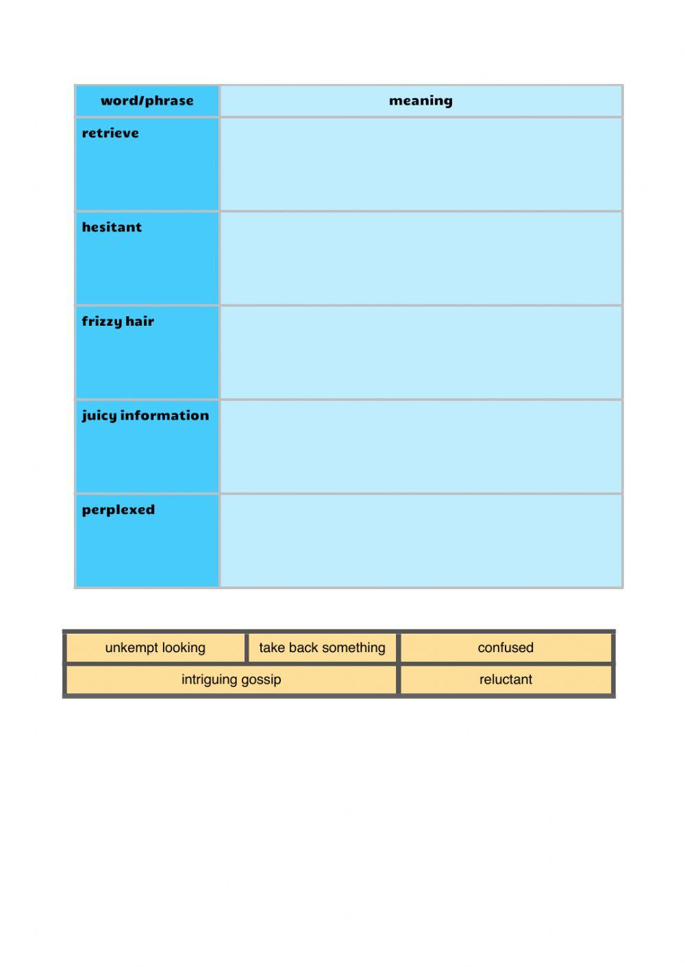 Vocabulary workbook p5-6 Part A