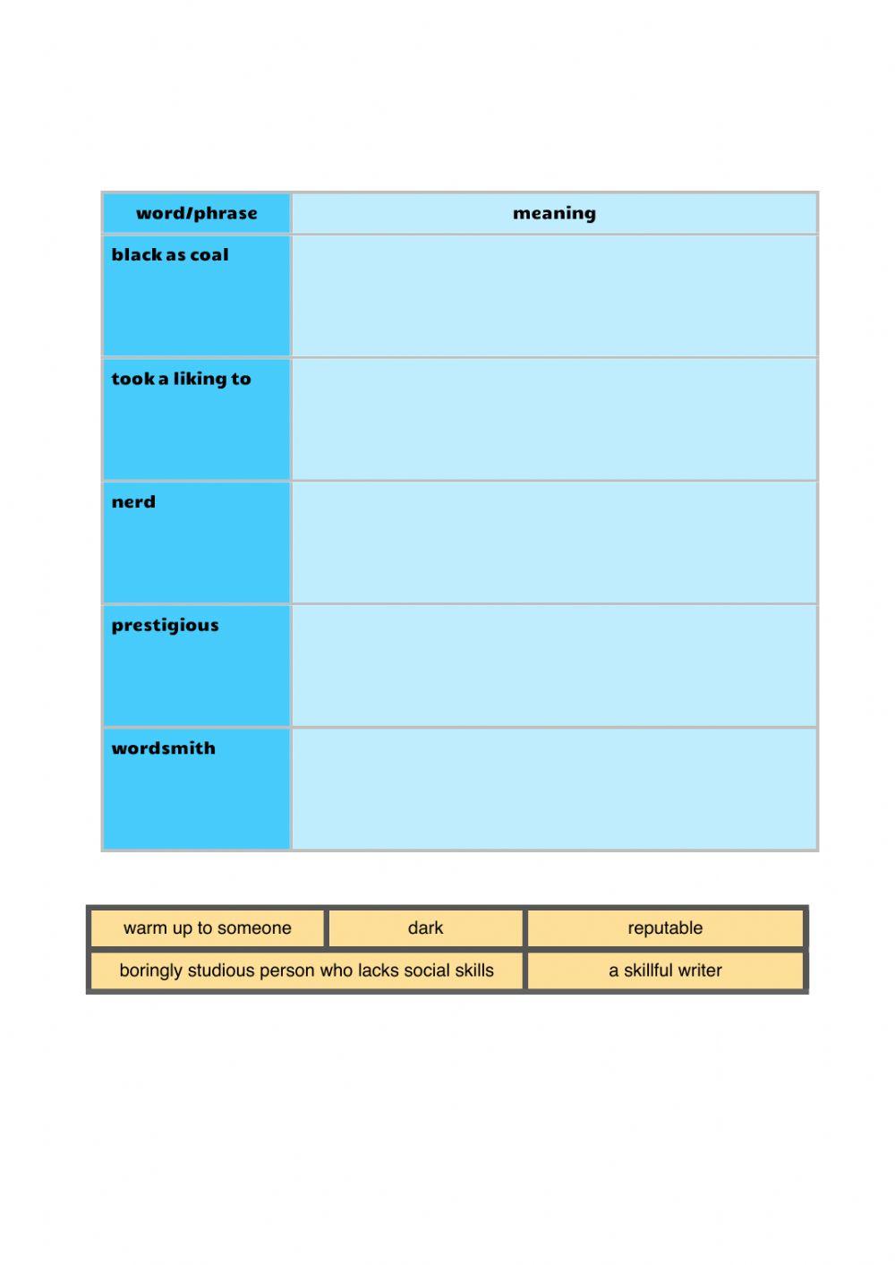 Vocabulary workbook p5-6 Part B