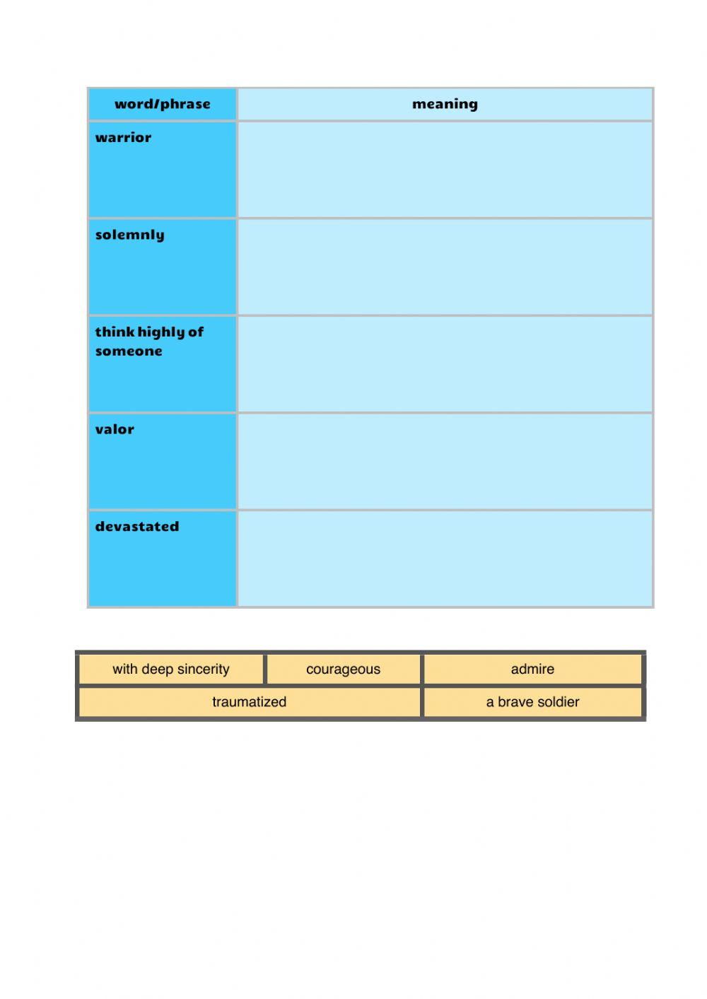 Vocabulary workbook p5-6 Part D