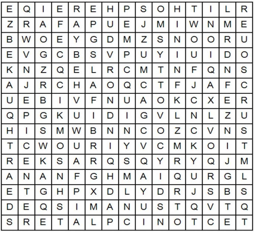 LOCATION OF EARTHQUAKES AND VOLCANOES WORD SEARCH