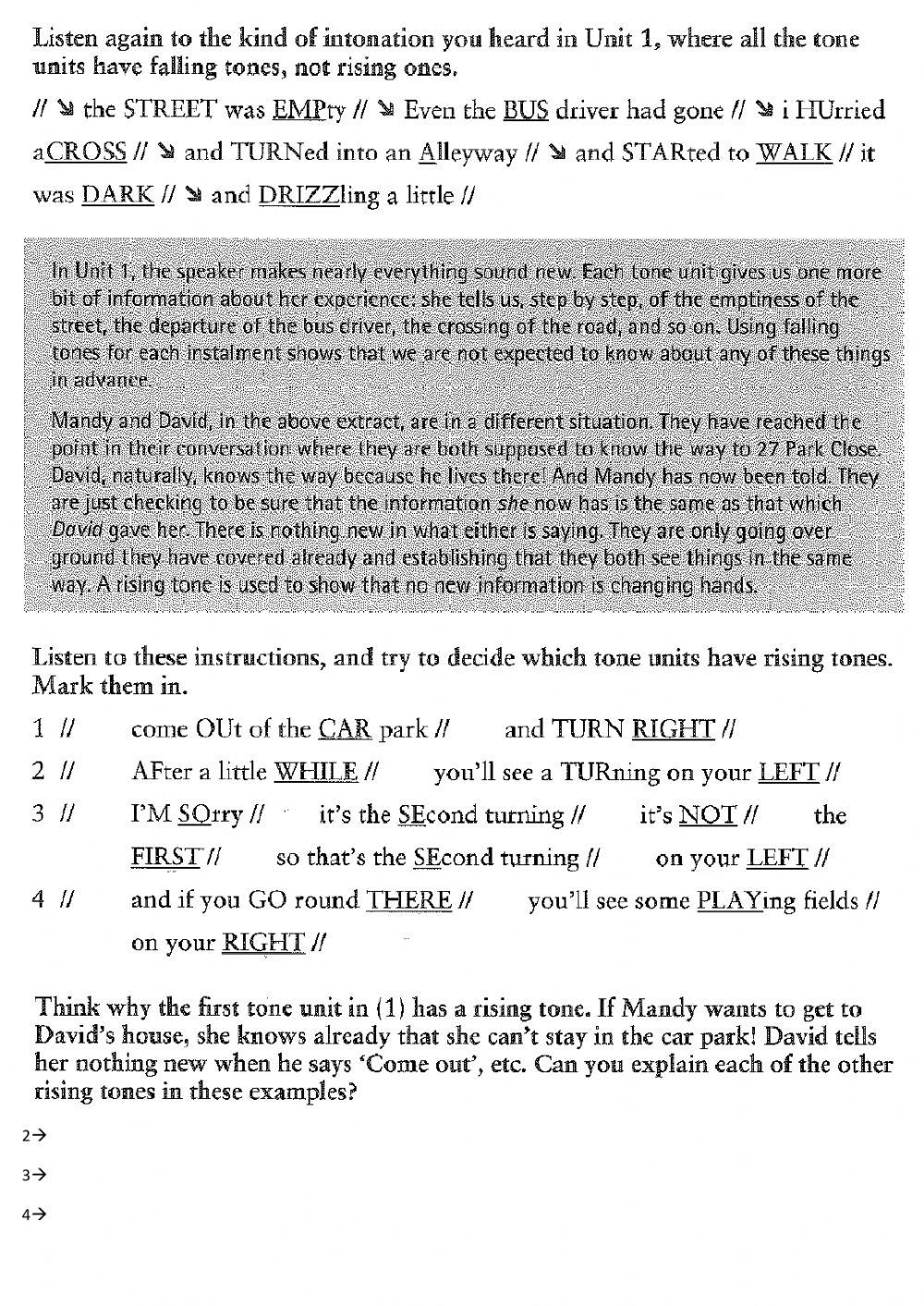 Using falling and rising tones