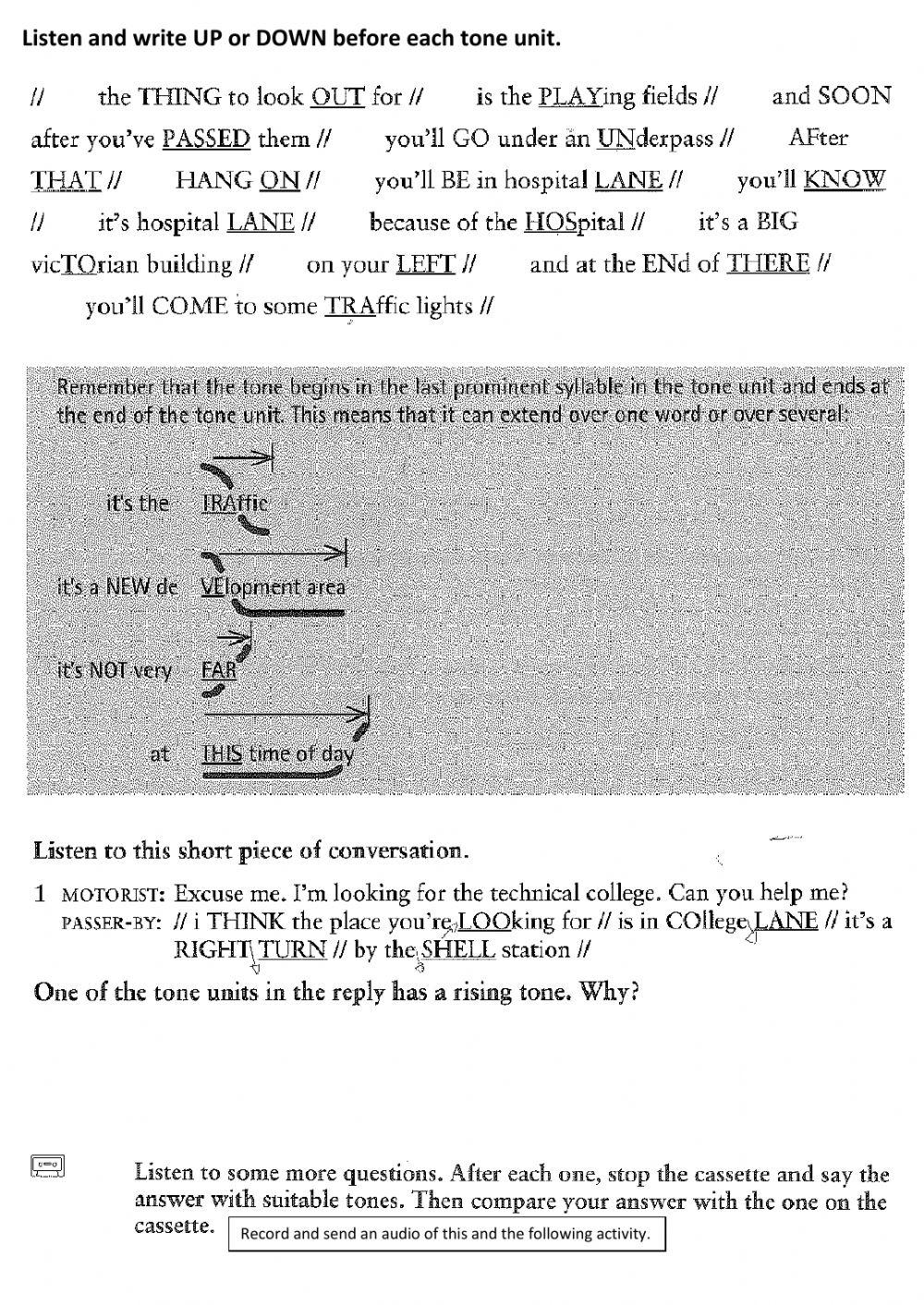 Using falling and rising tones