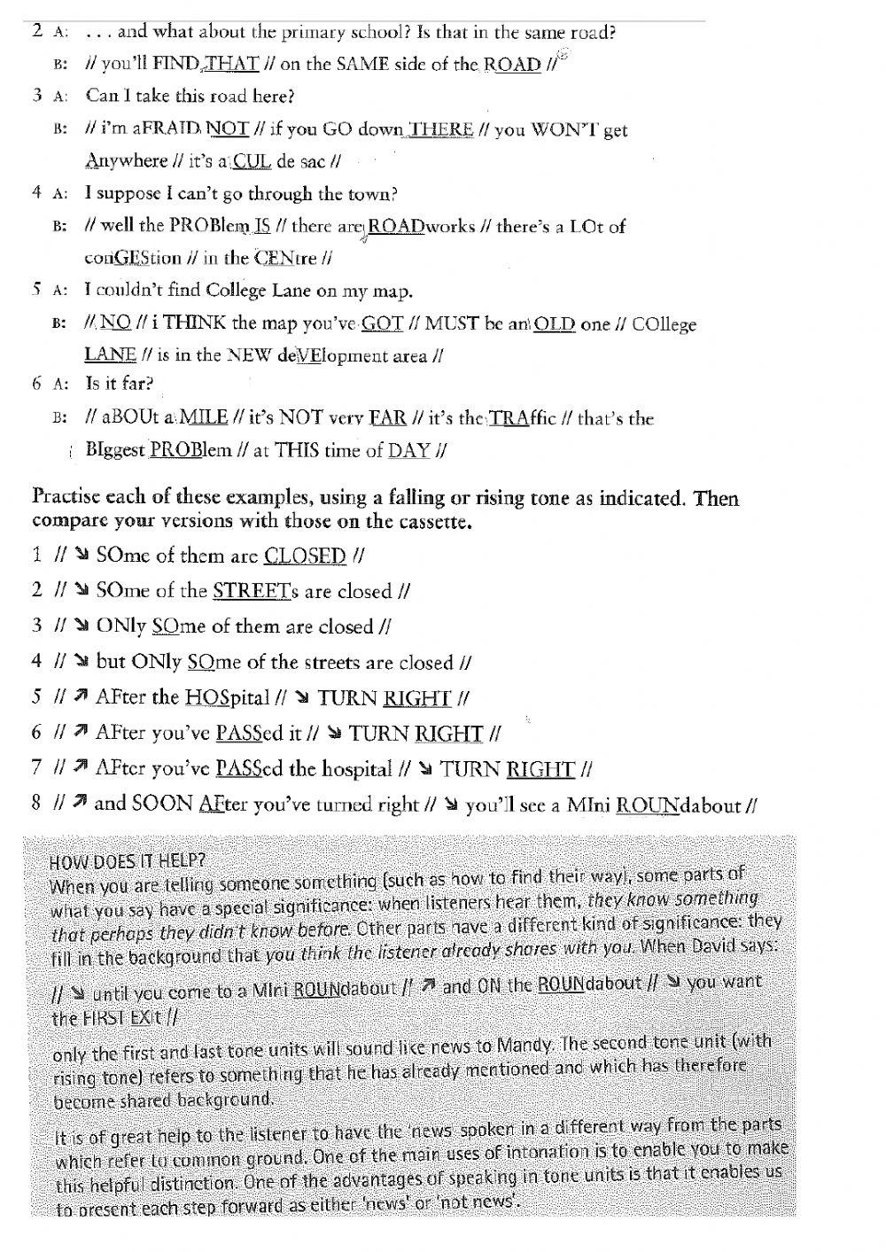 Using falling and rising tones