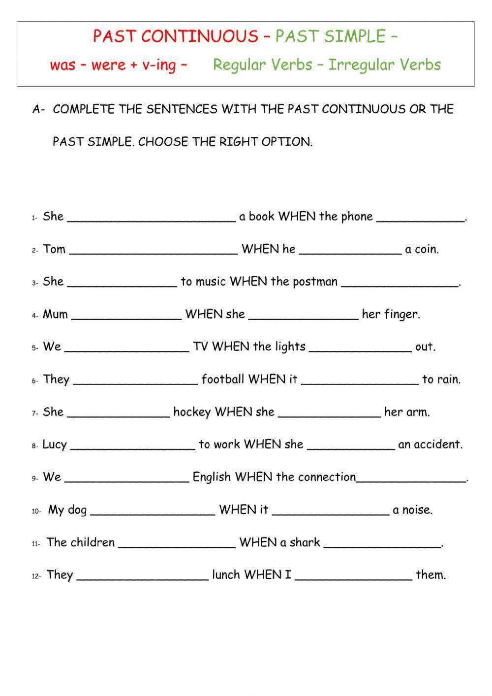 Past Continuous Past Simple