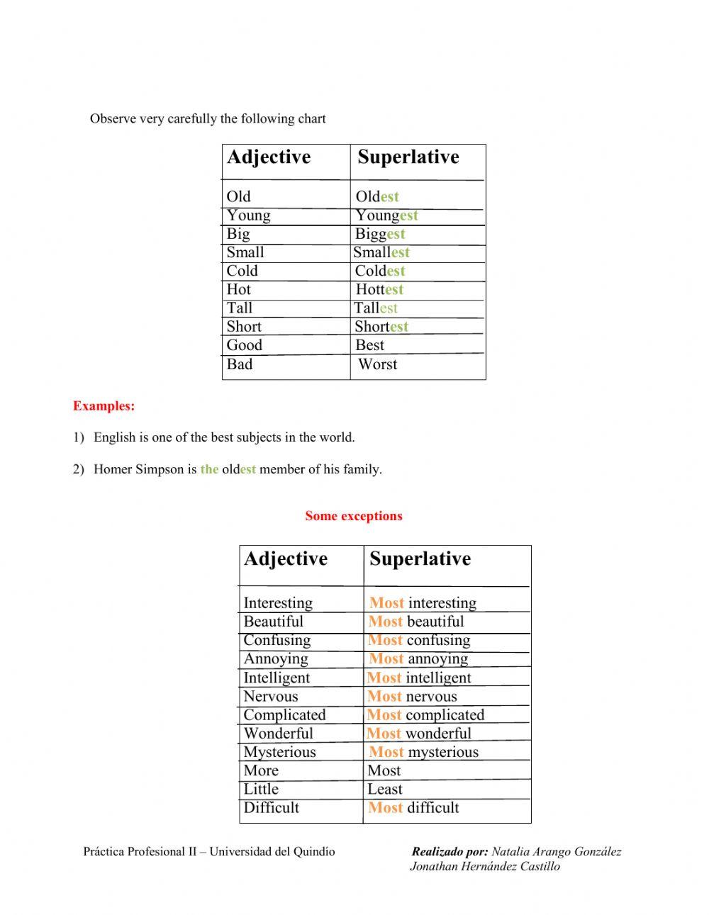 Comparatives and superlatives sixth grade