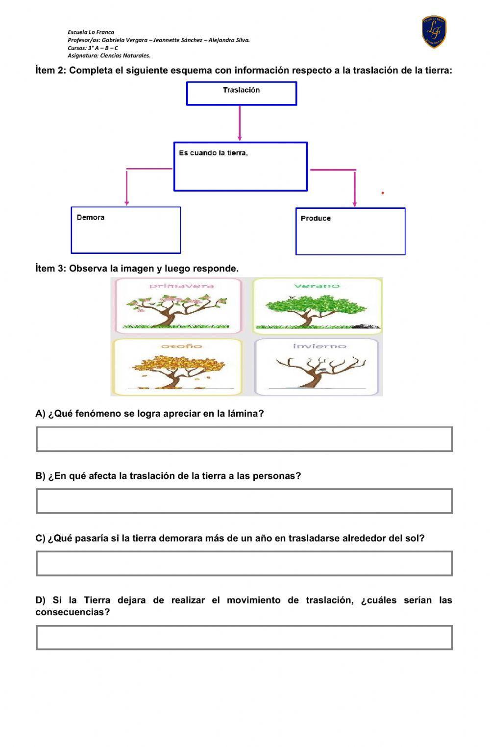 Movimientos de traslación de la tierra