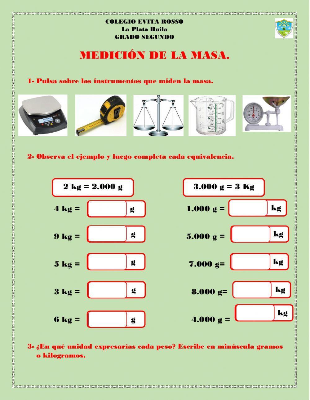 Medición de la masa
