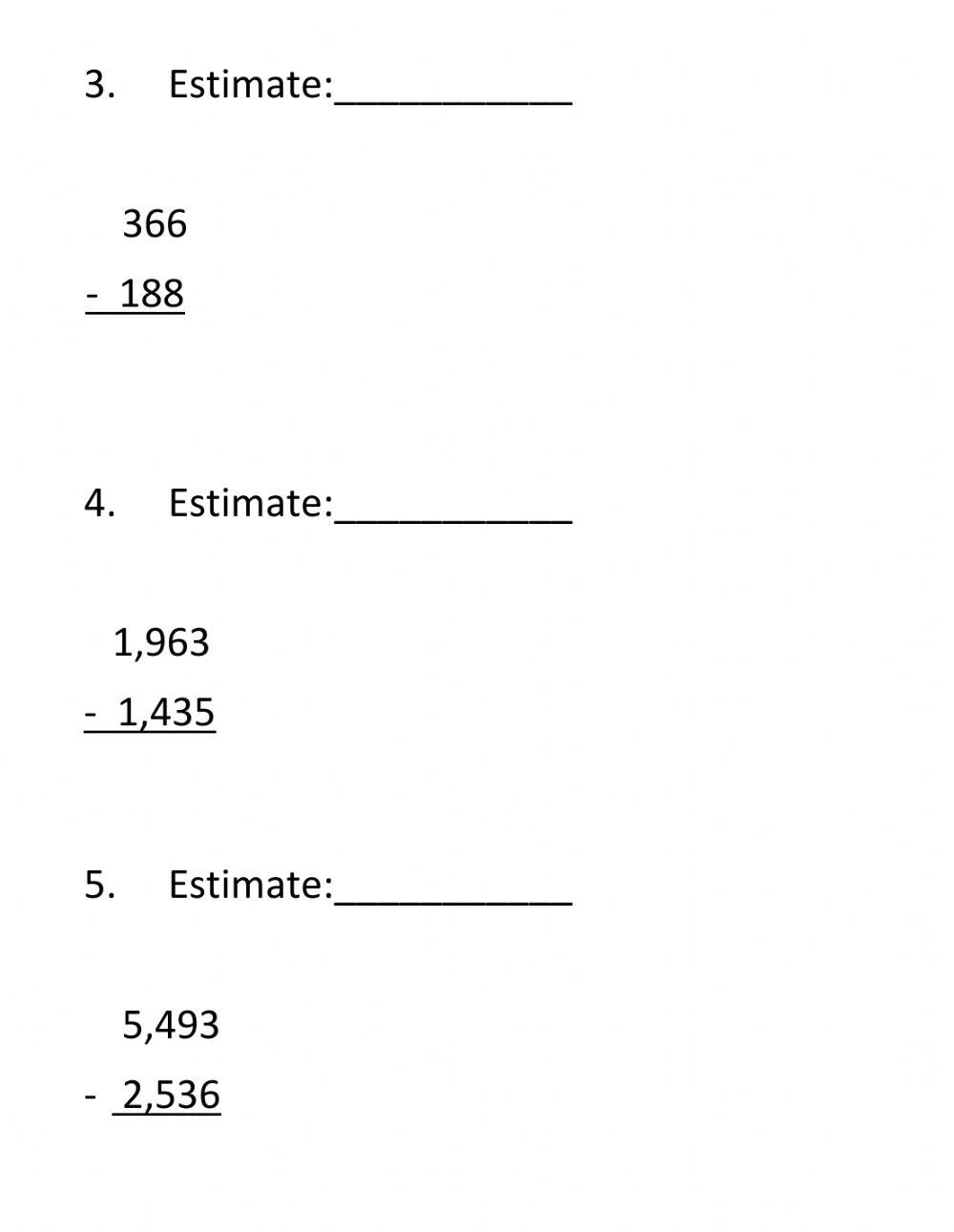 Multi Digit Addition and Subtraction worksheet | Live Worksheets