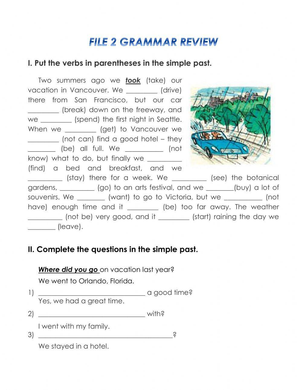 Level 2 File 2 Grammar and Vocabulary