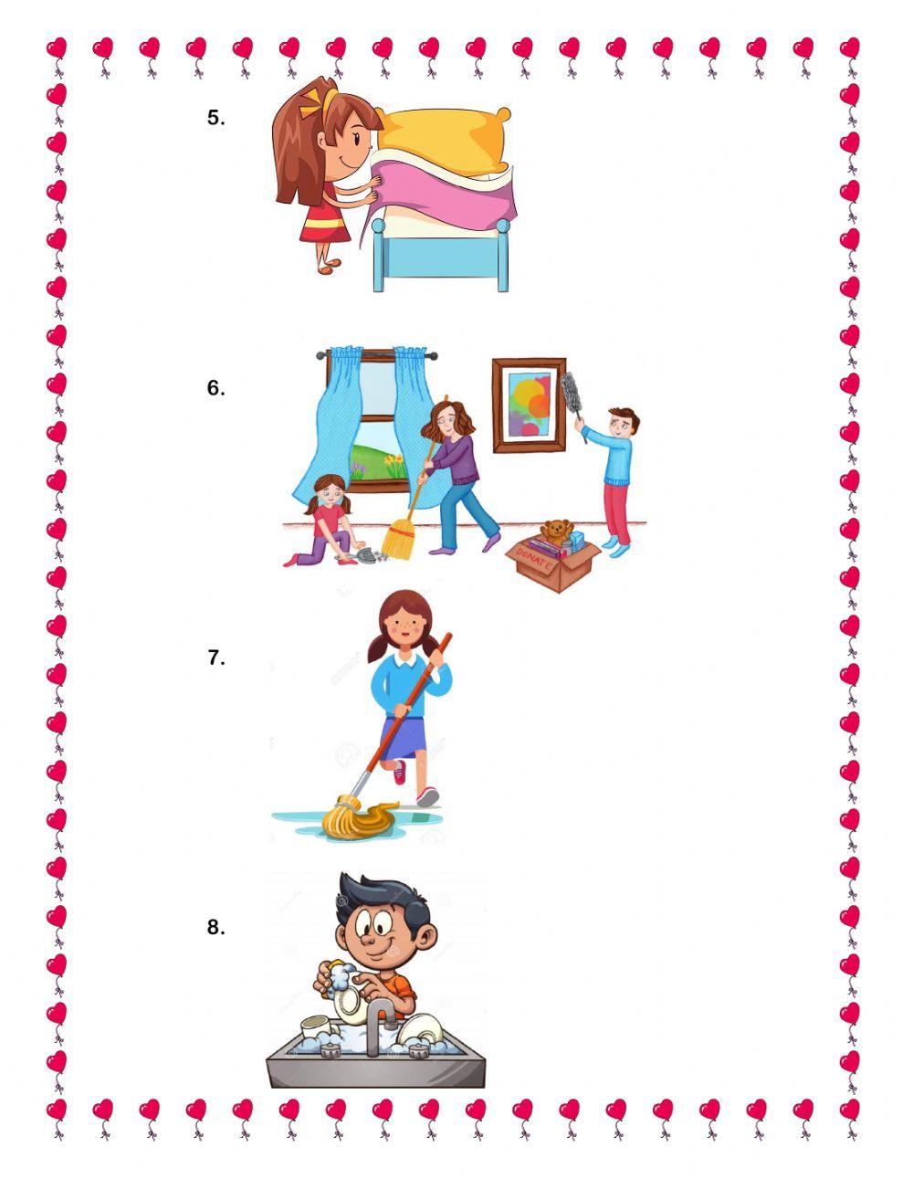 Telling the time and household activities