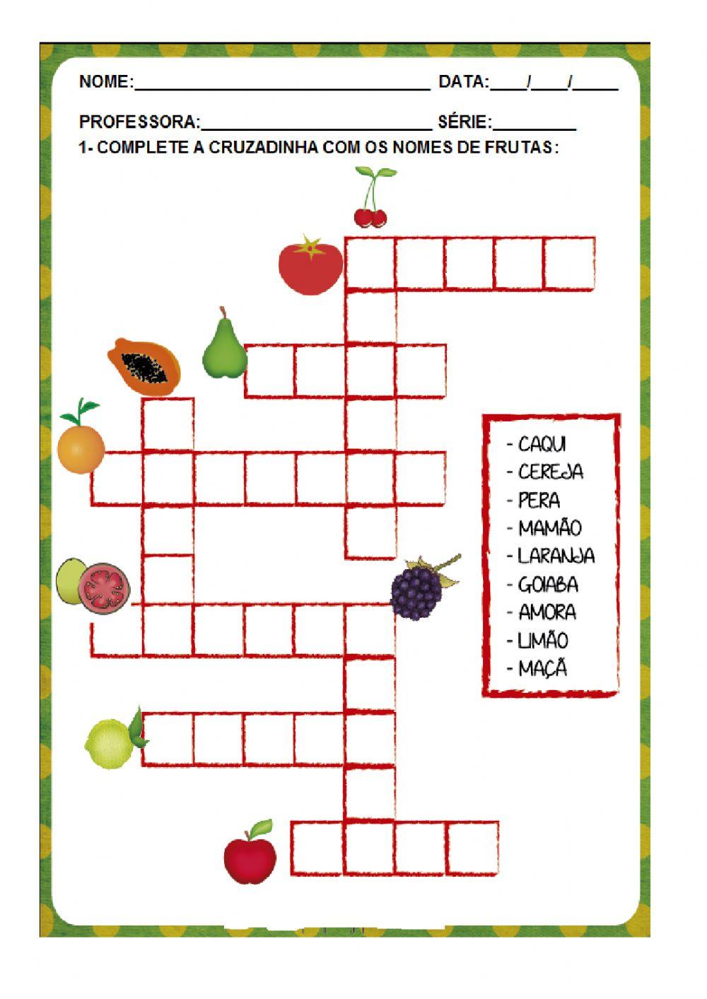 Cruzadinha de frutas