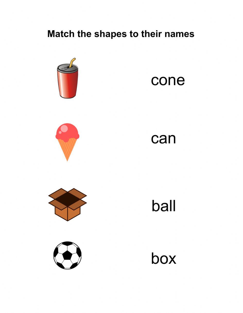 Match the shapes to their names