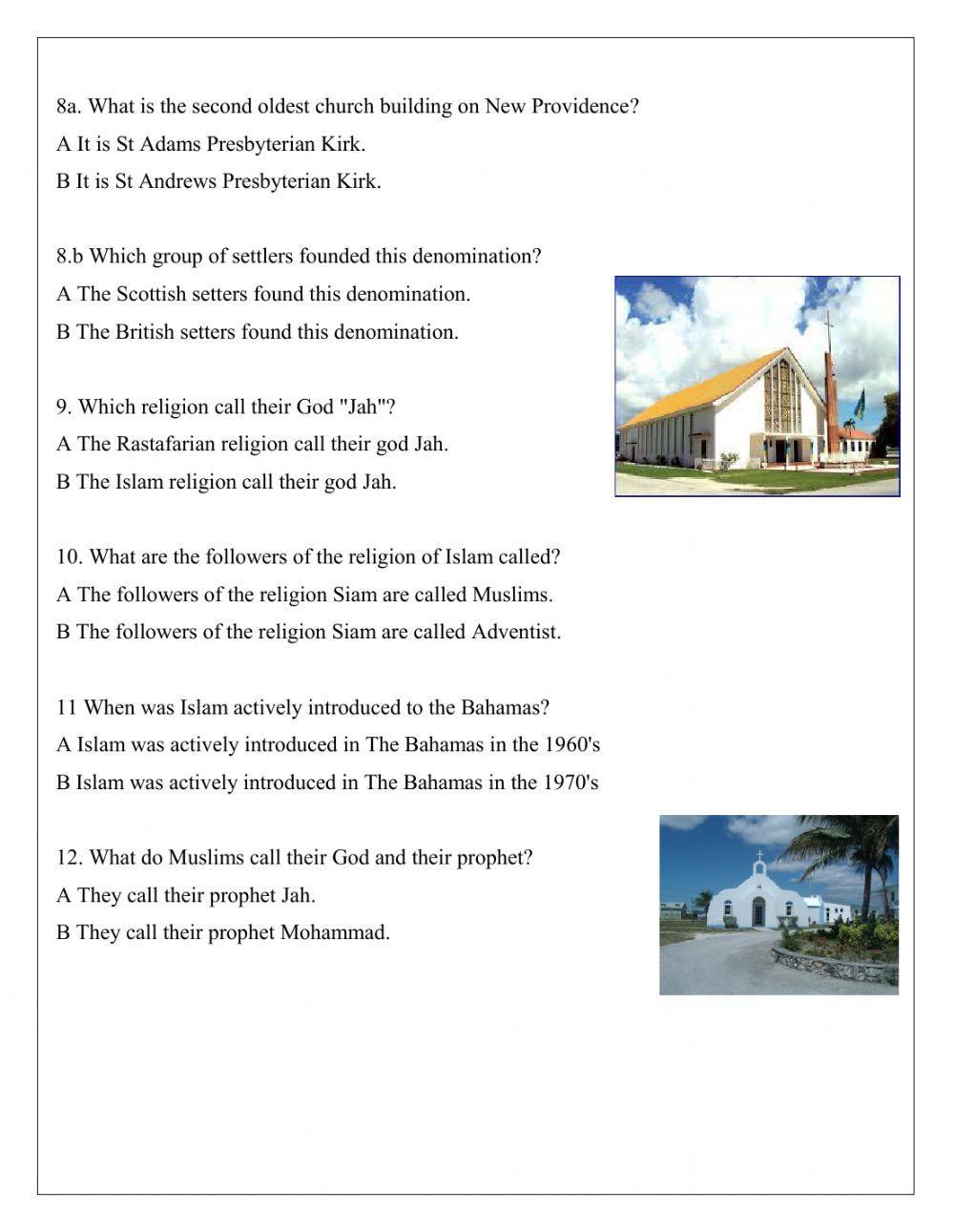 The Establishment of Religion in The Bahamas