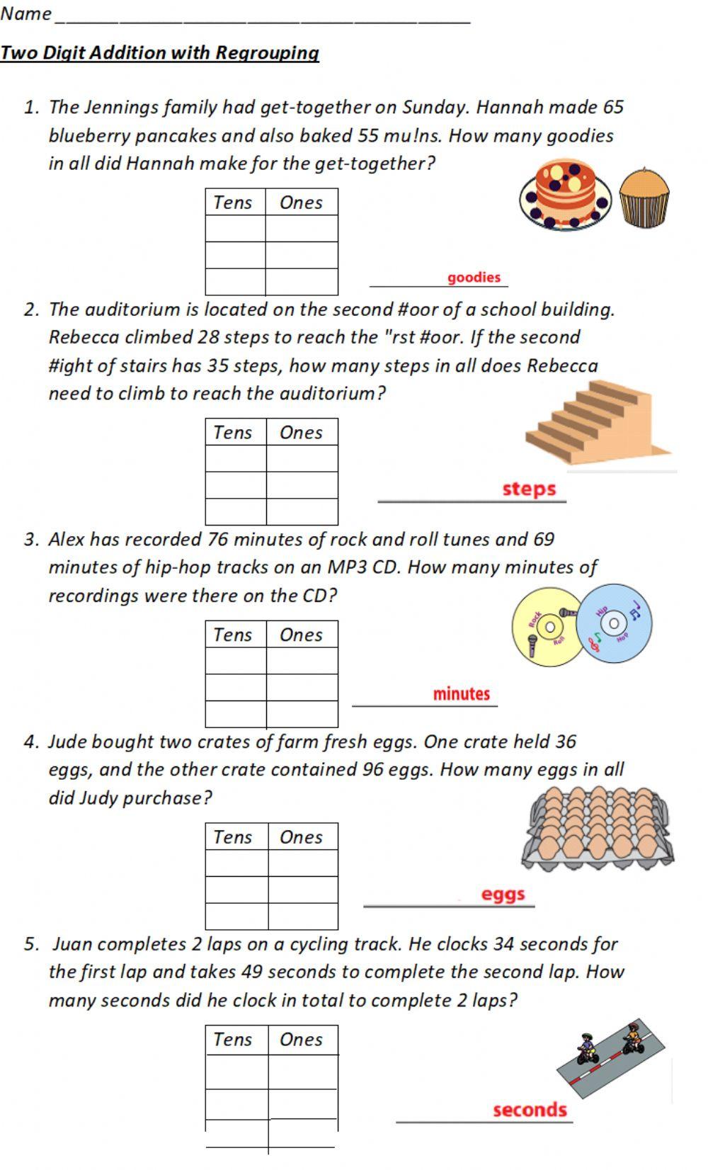 Adding with regrouping Tens and ones 462170 I_Tucker1