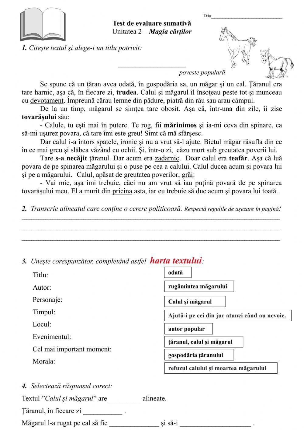 Evaluare ”Magia cărților”