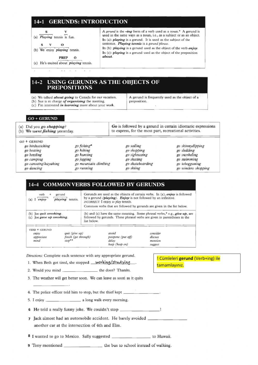 infinitive gerund practice 4