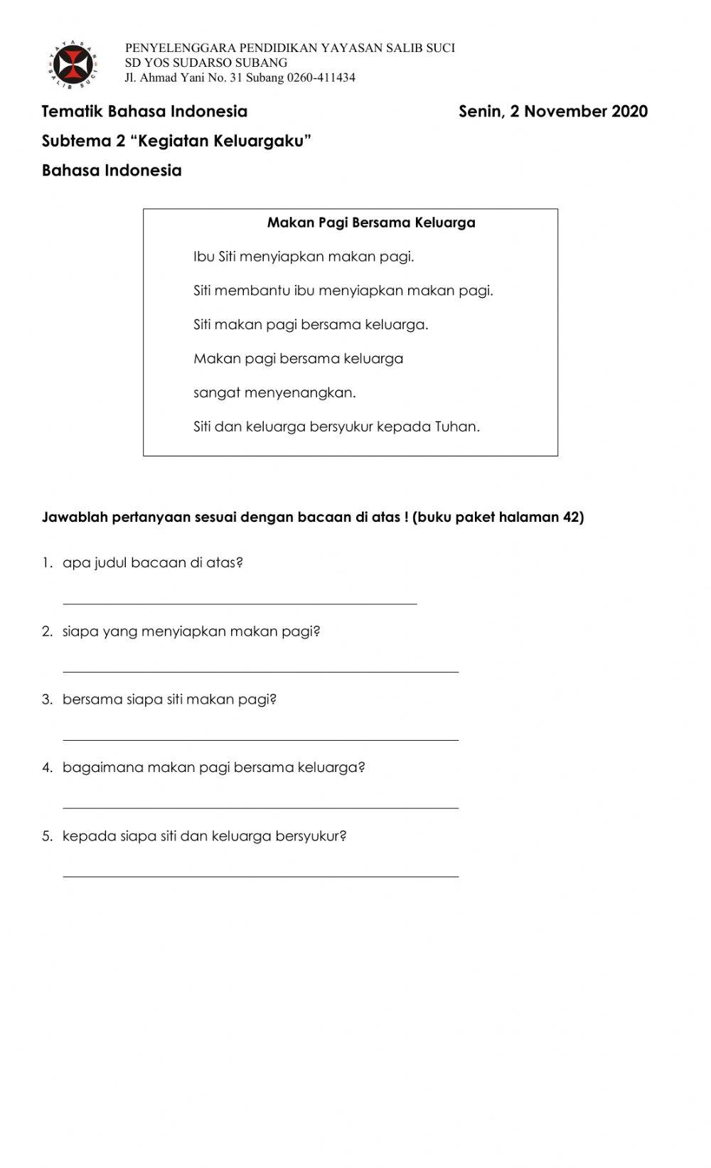 Makan Pagi Bersama Keluarga