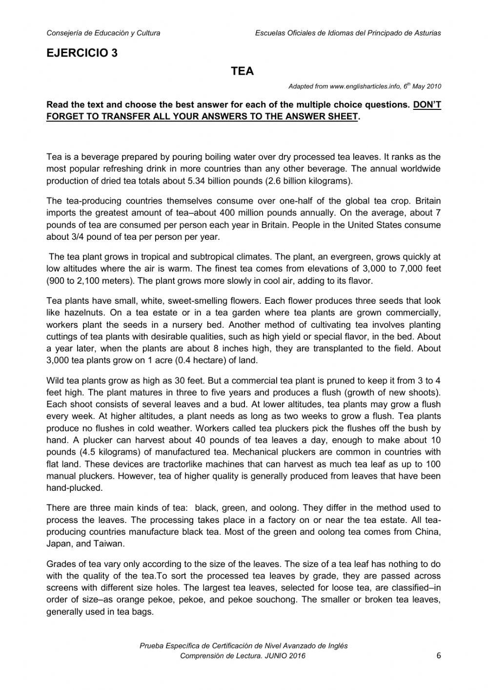 B2 reading test educastur jun 2016