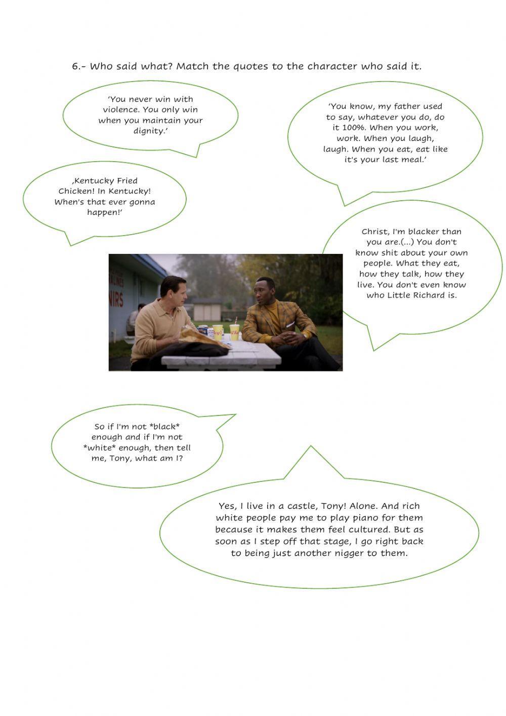 Green book worksheet