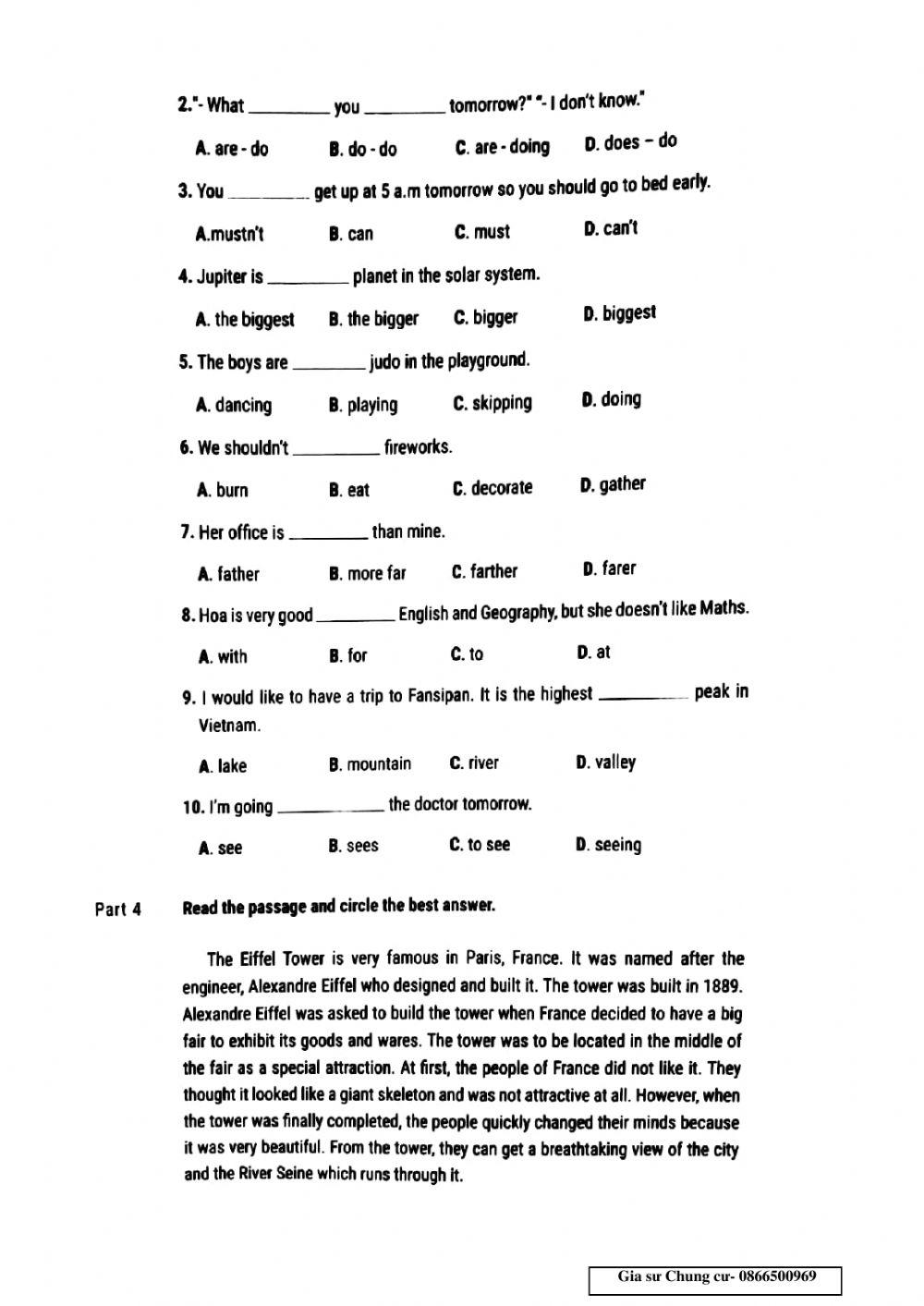 Lớp 6- Kiểm tra cuối kỳ 1