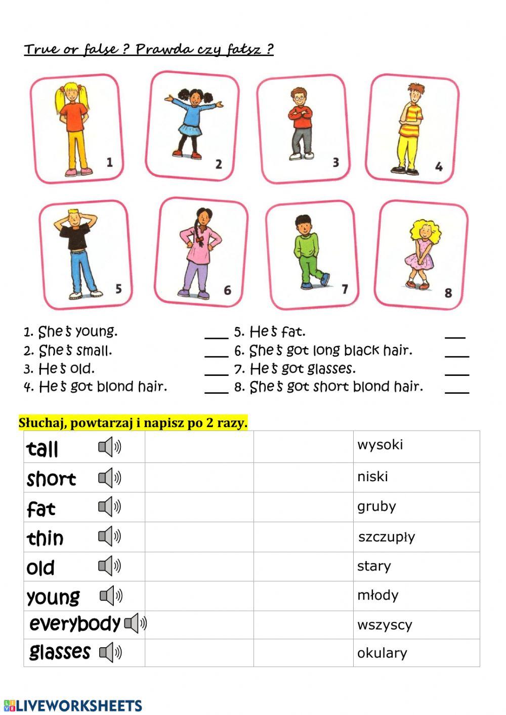 Happy street 1 Unit 7 adjectives