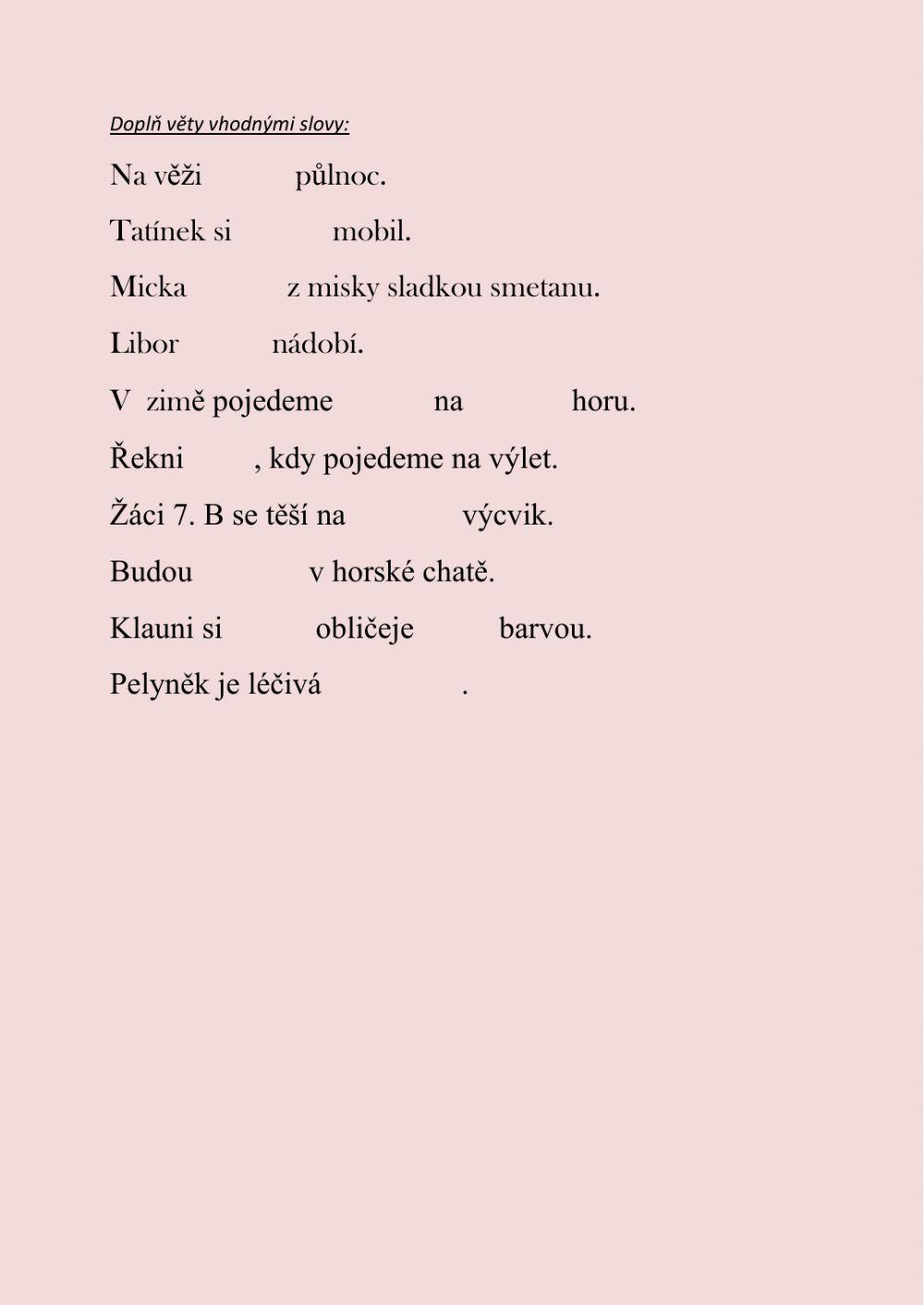 ČJ - vyjmenovaná a příbuzná slova  B, L, M