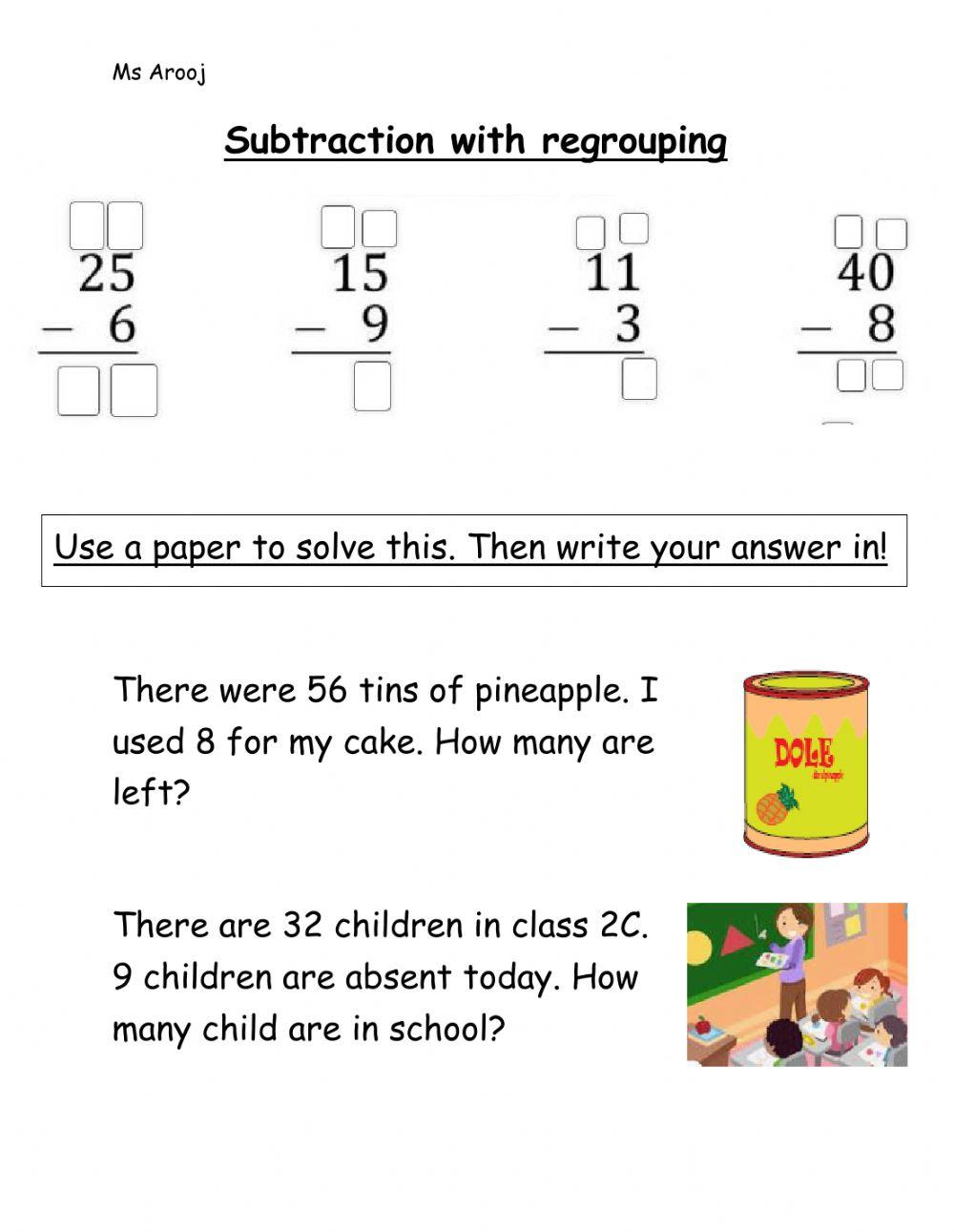 Subtraction with regrouping