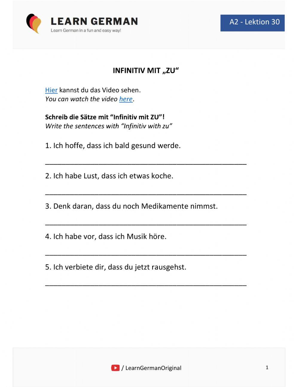 Infinitiv Mit Zu Free Interactive Worksheets 6190944 Infinitiv Mit Zu Free Interactive Worksheets 6190944