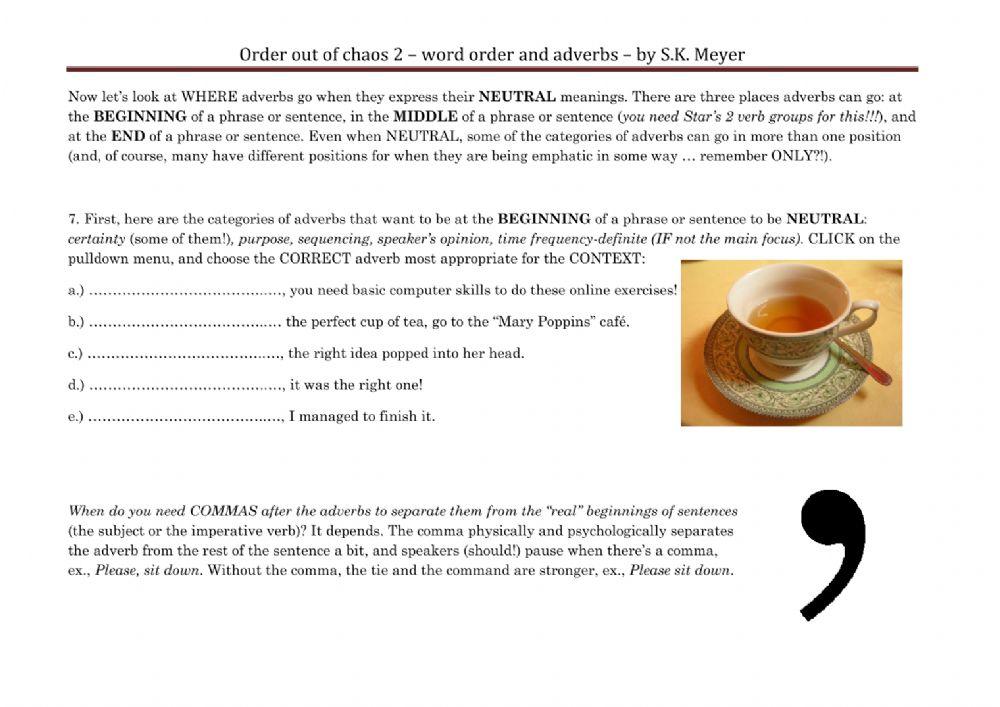 SMT-order out of chaos 2-word order with adverbs-all