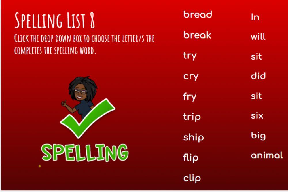 Spelling List 8