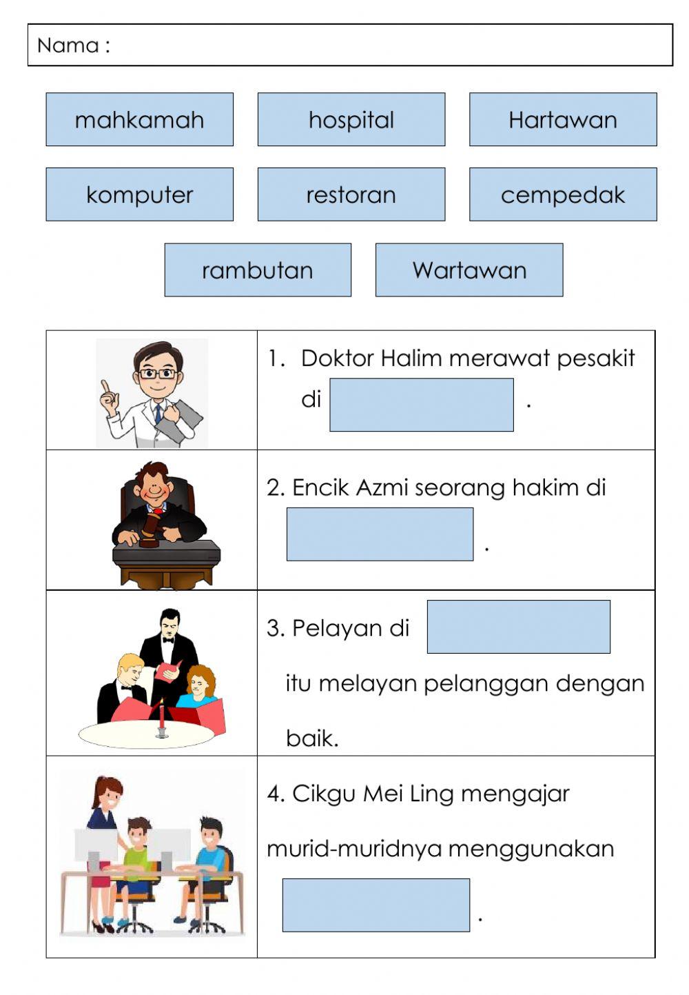 Bahasa Melayu - Pekerjaan & Perkataan Kvkkvkvk