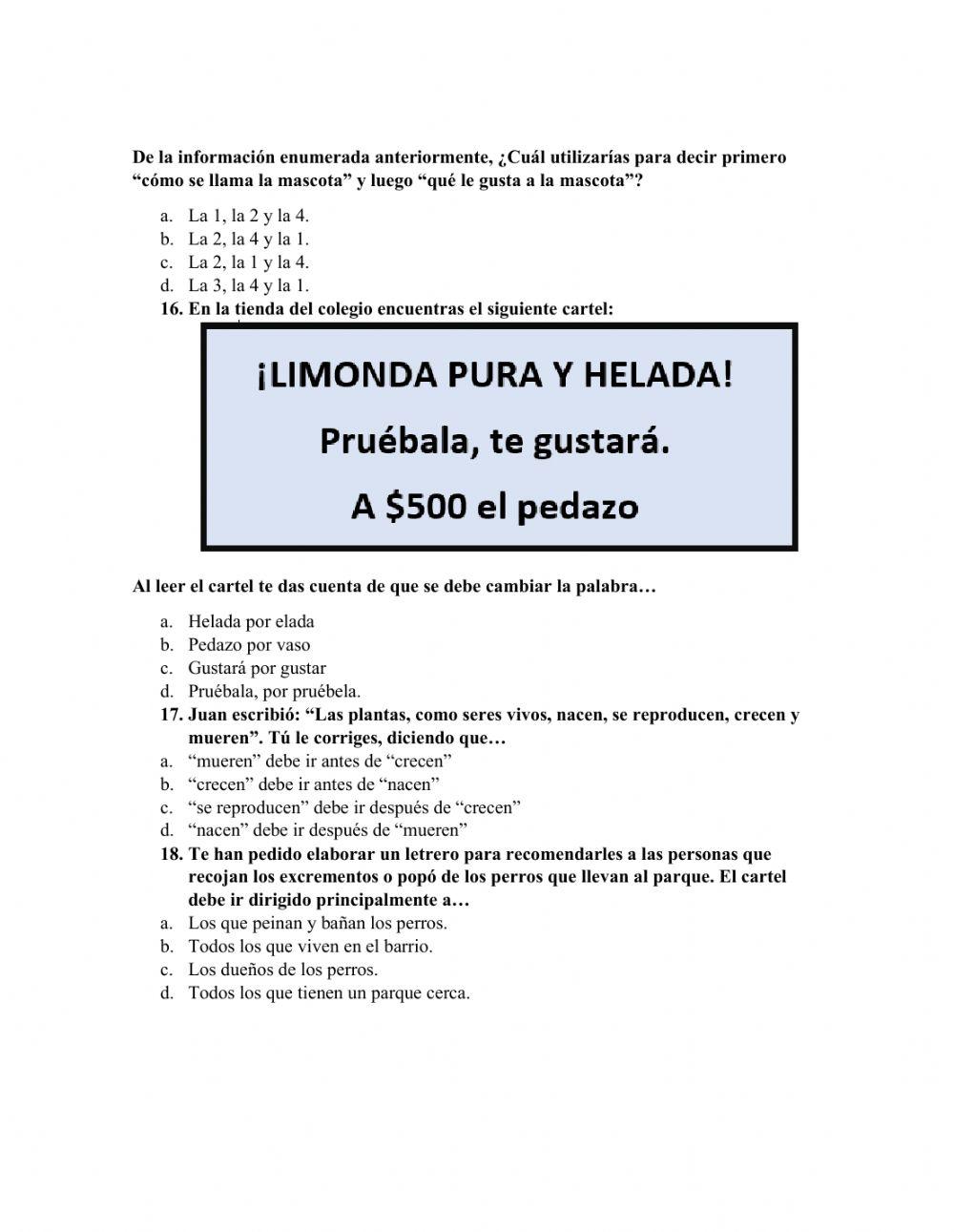 Prueba saber español