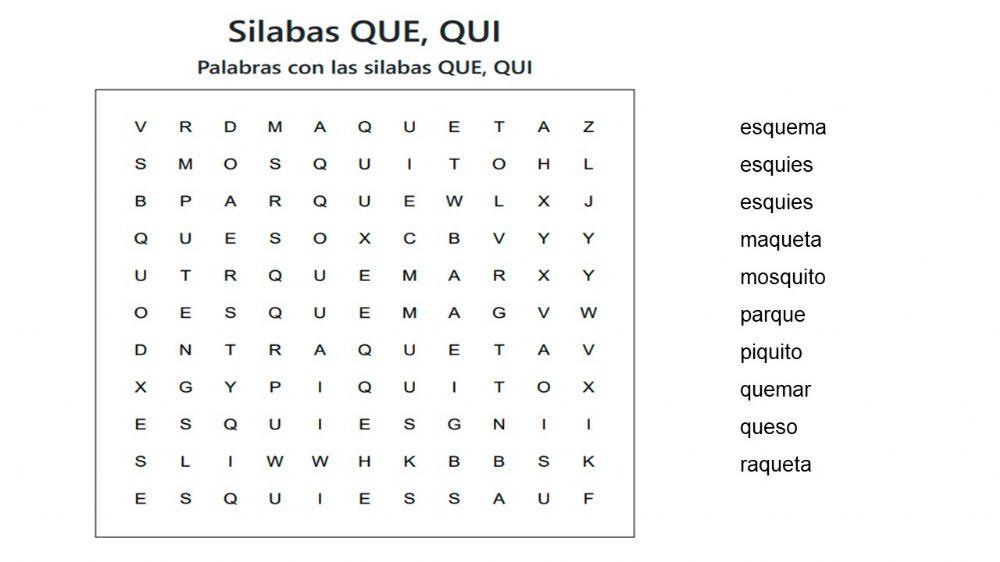 Que Qui vocabulario