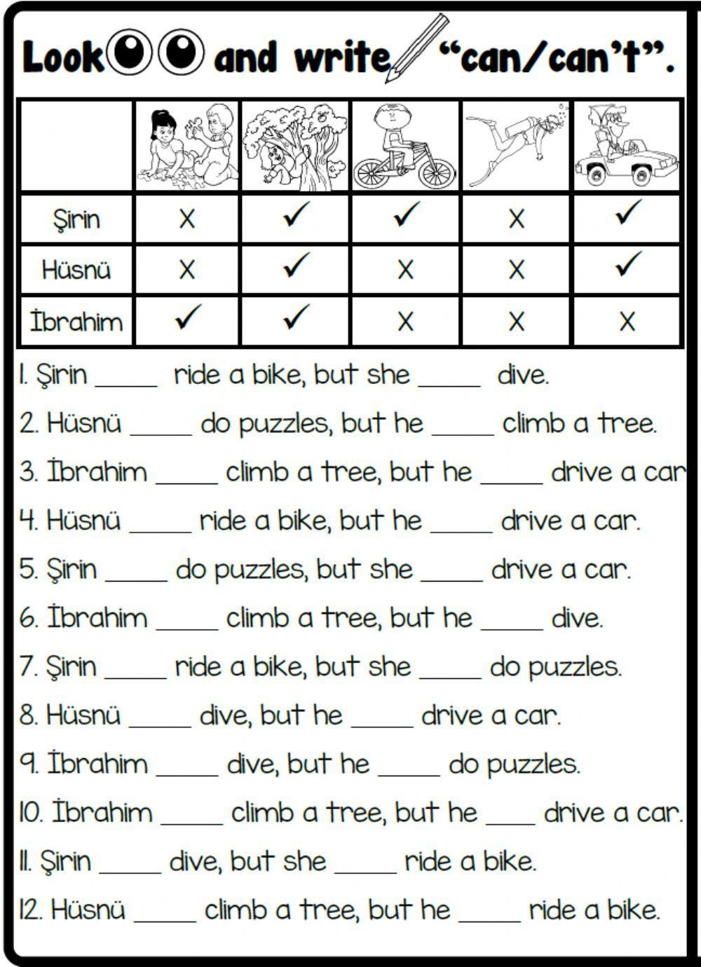 4.3. Cartoon Characters - Action Verbs & Can - Can't