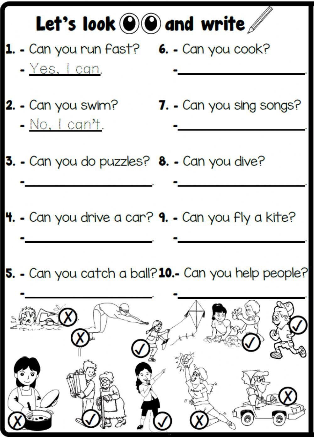 4.3. Cartoon Characters - Action Verbs & Can - Can't
