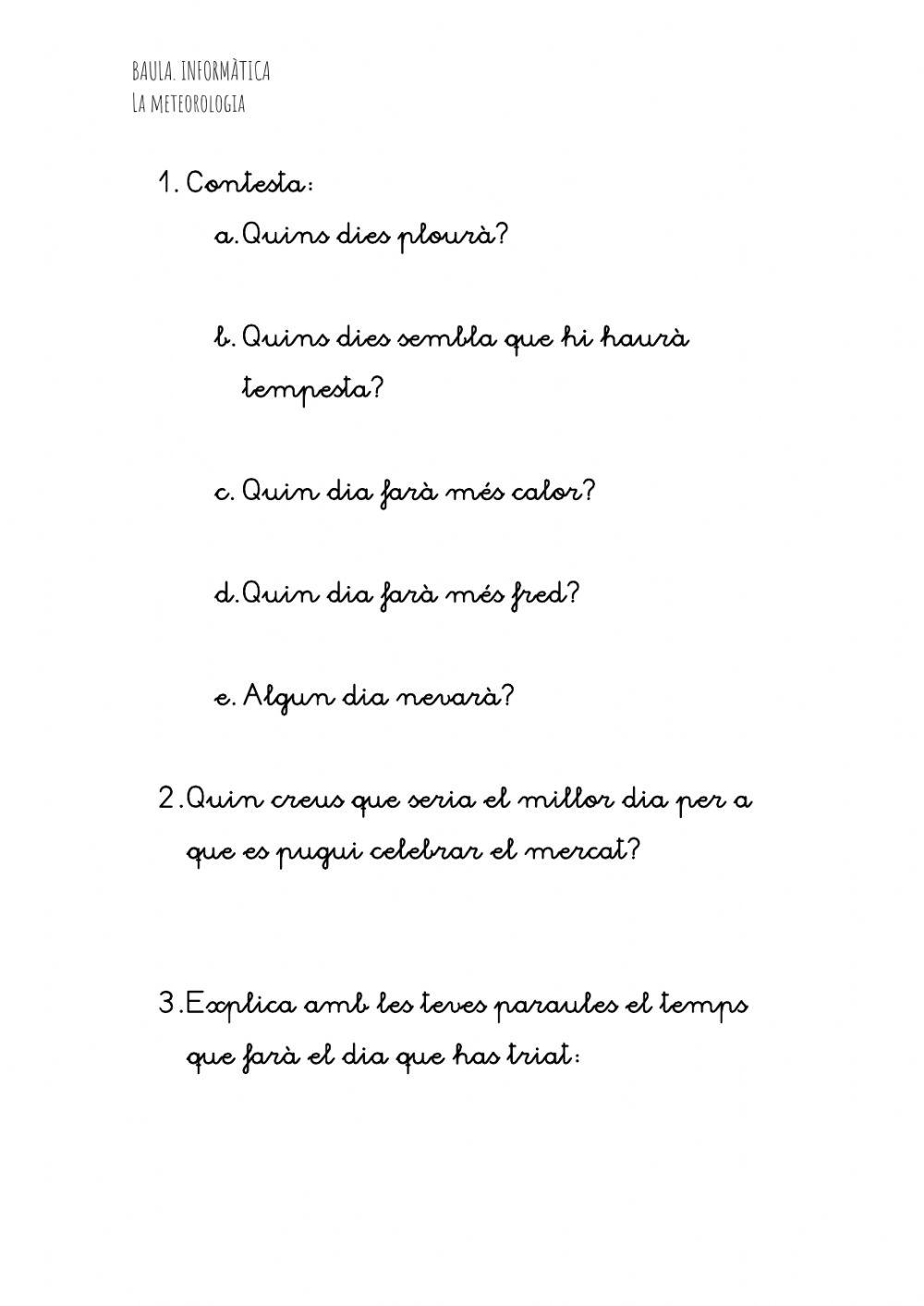 Interpretació de dades meteorològiques