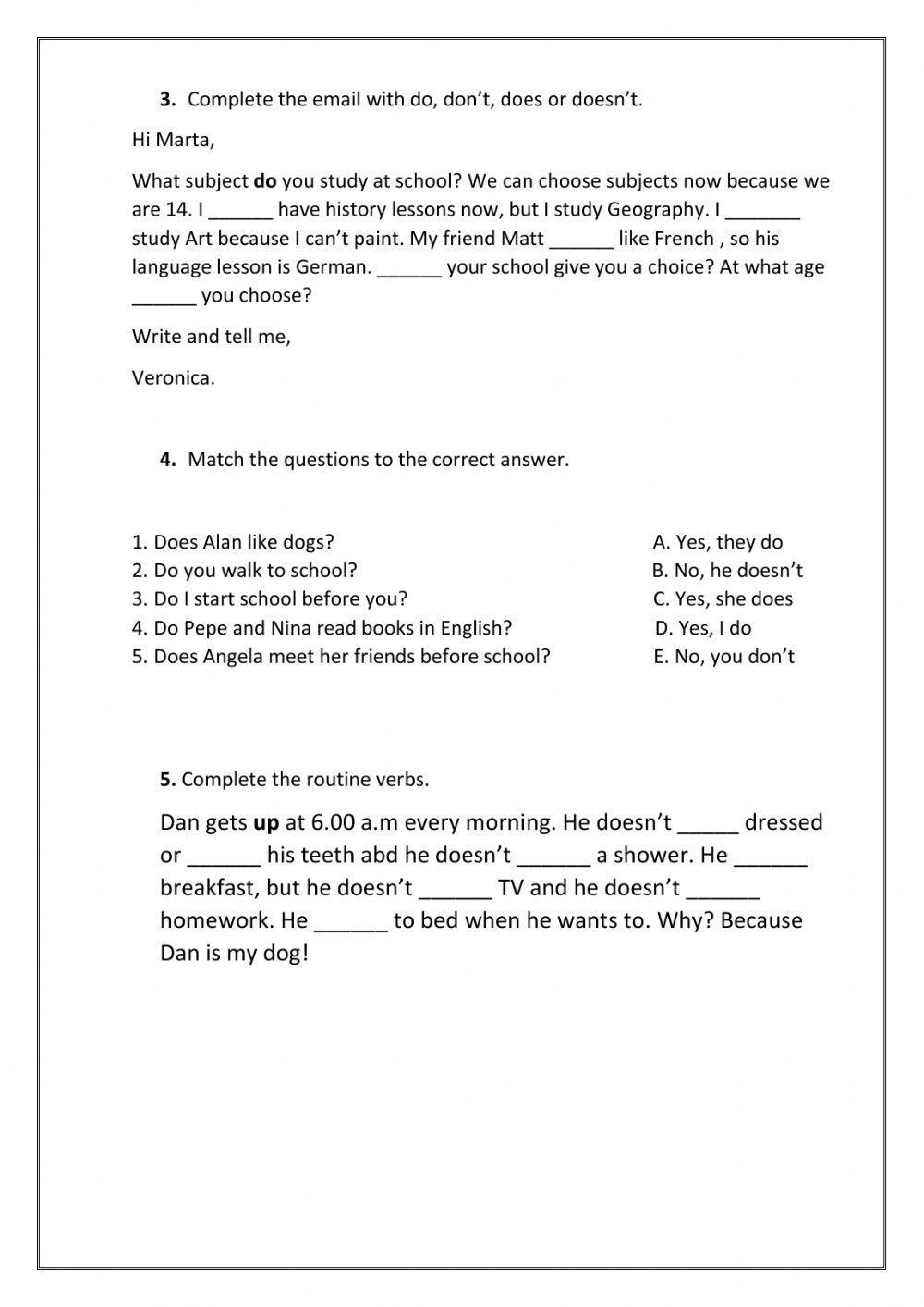 Review Daily routines worksheet | Live Worksheets