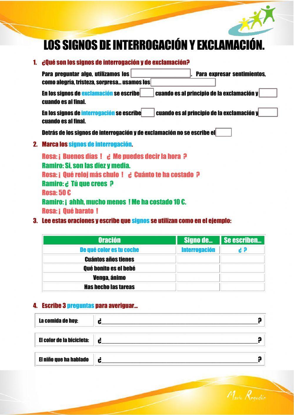 Signos de interrogación y exclamación