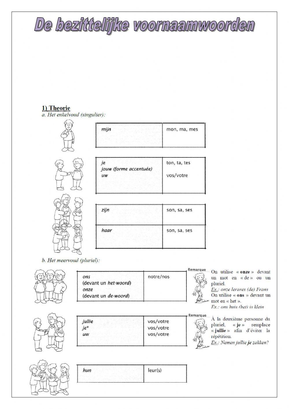 Gr bezittelijke voornaamwoorden (2)