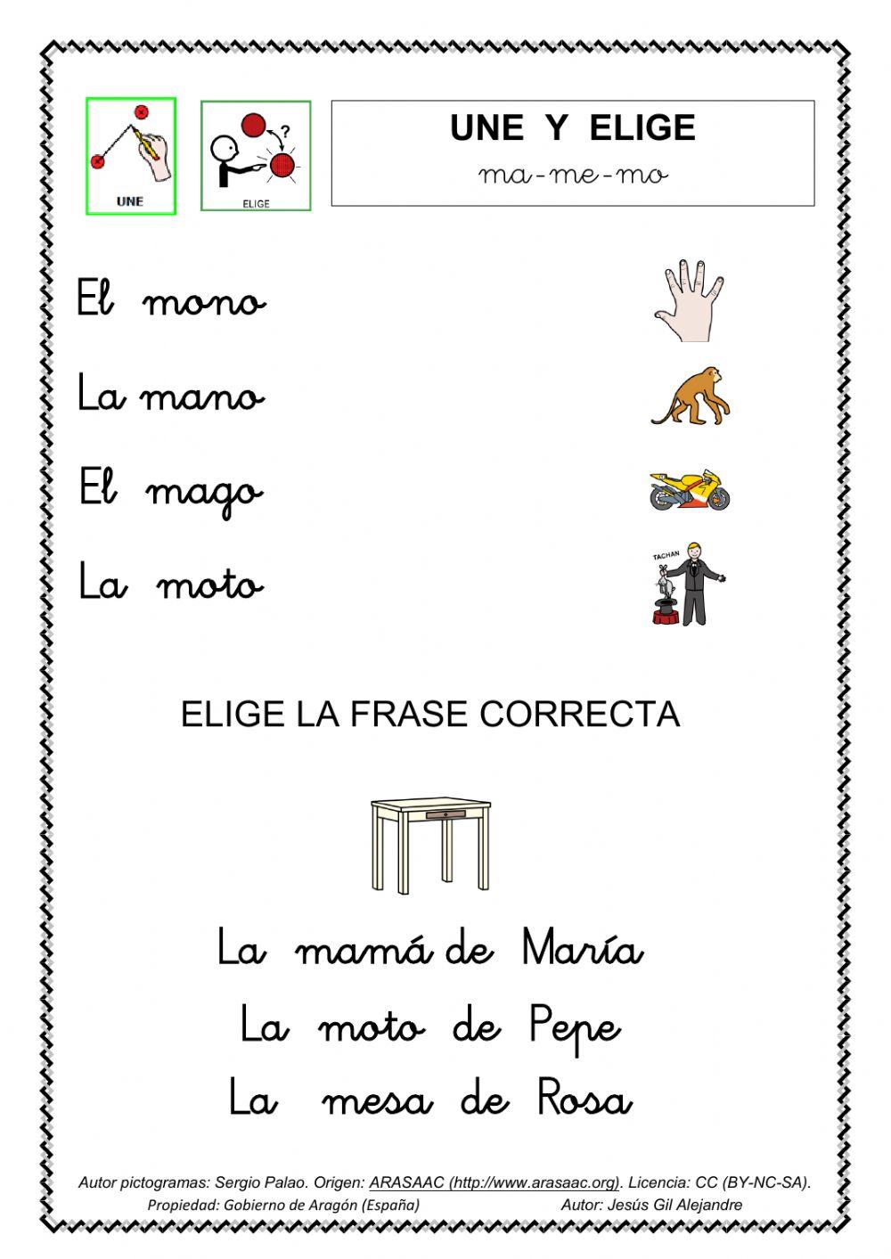 Une y elige las frases correctas