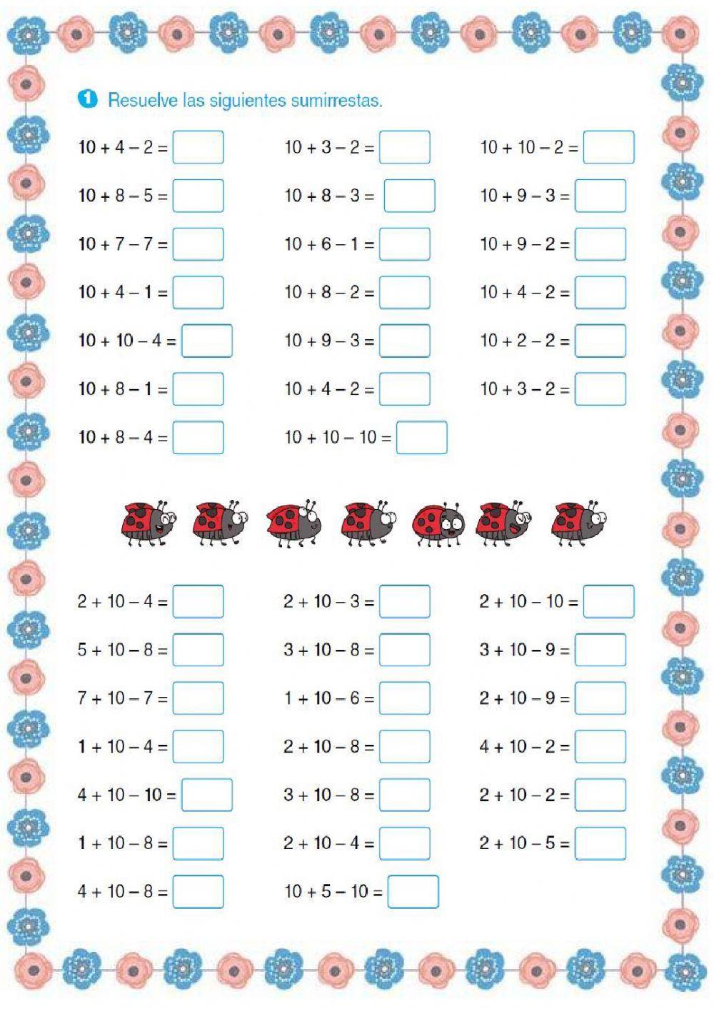 Cálculo mental: sumirrestas