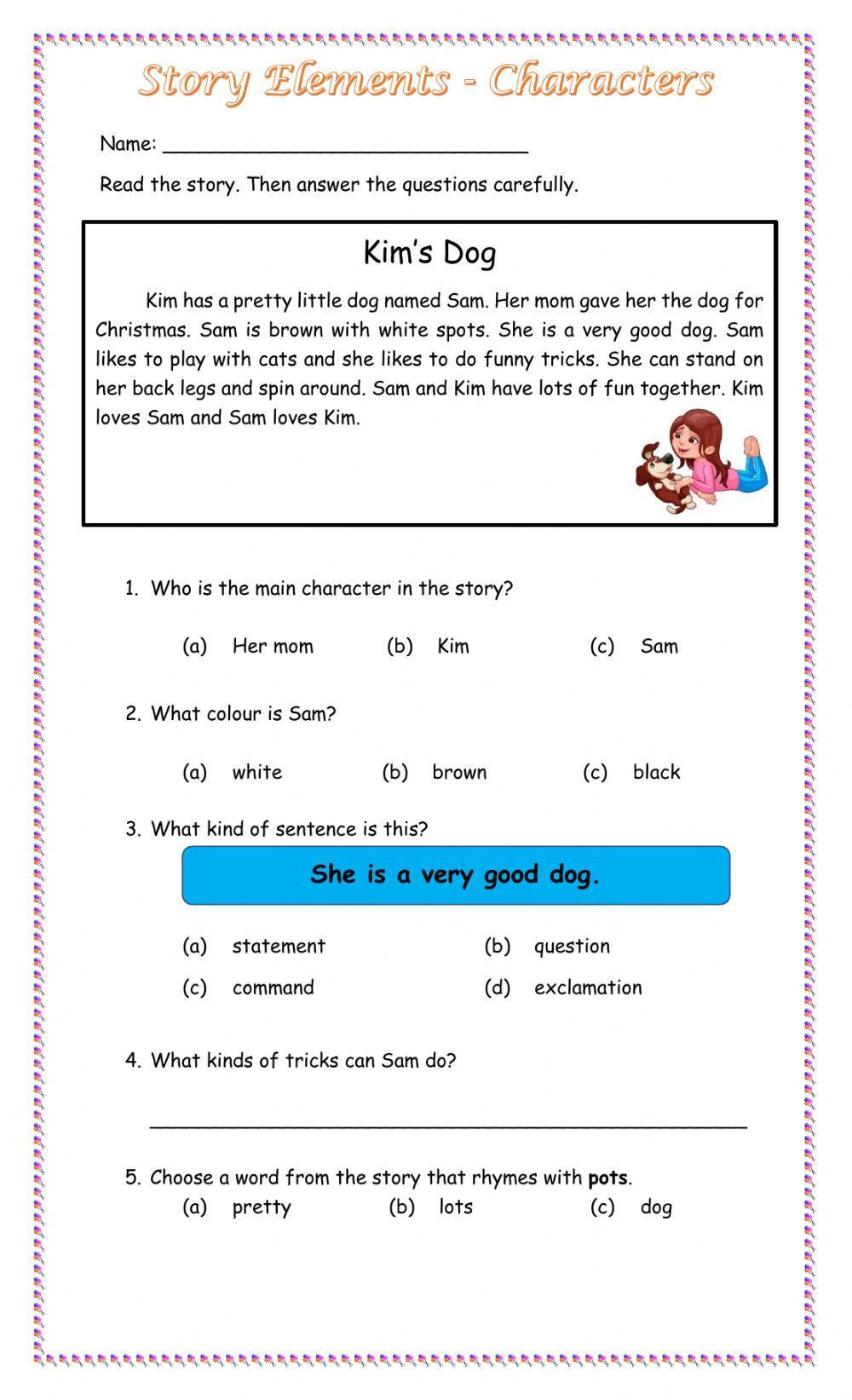 Reading Comprehension - Characters
