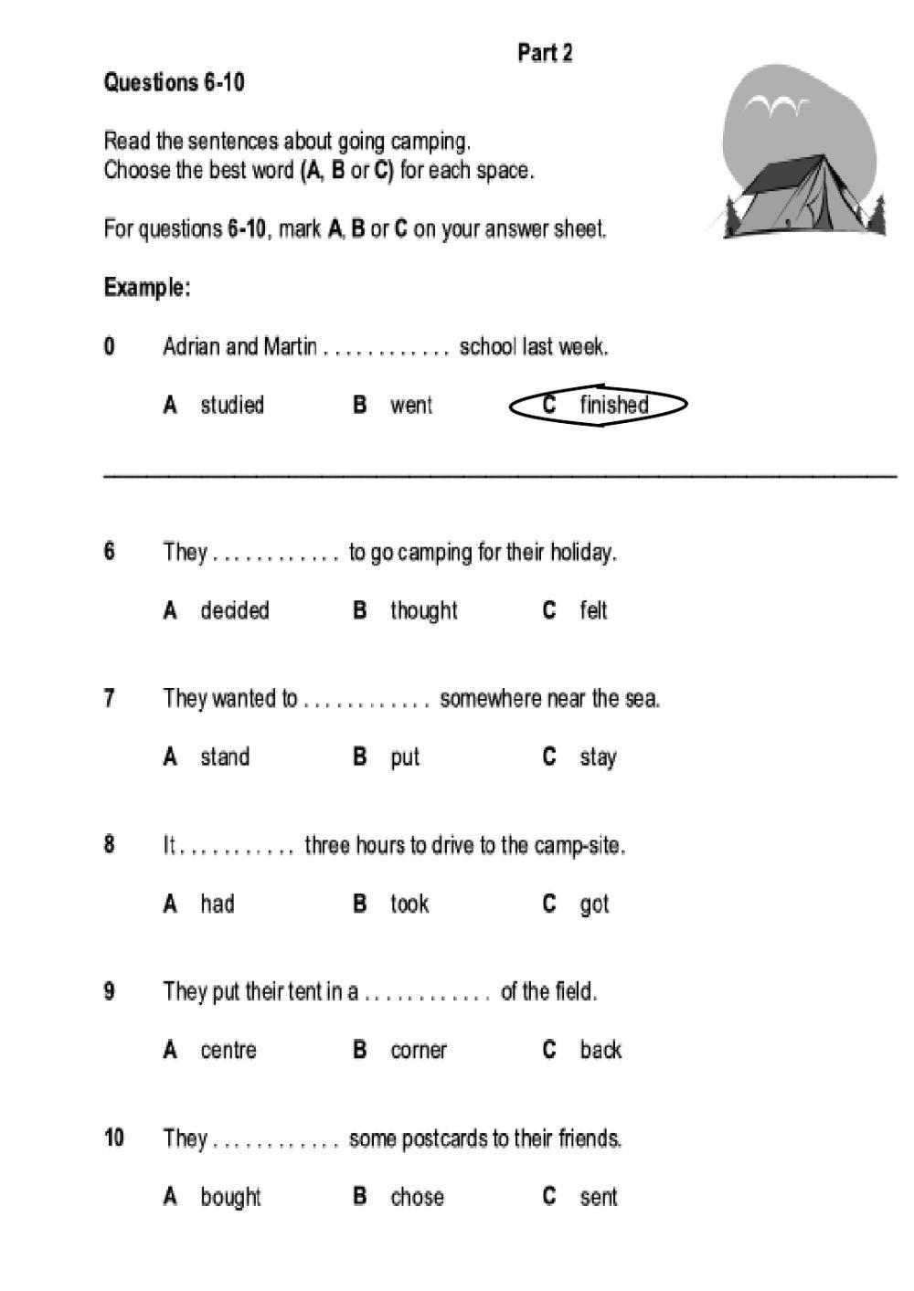General use of English KET TEST - Reading