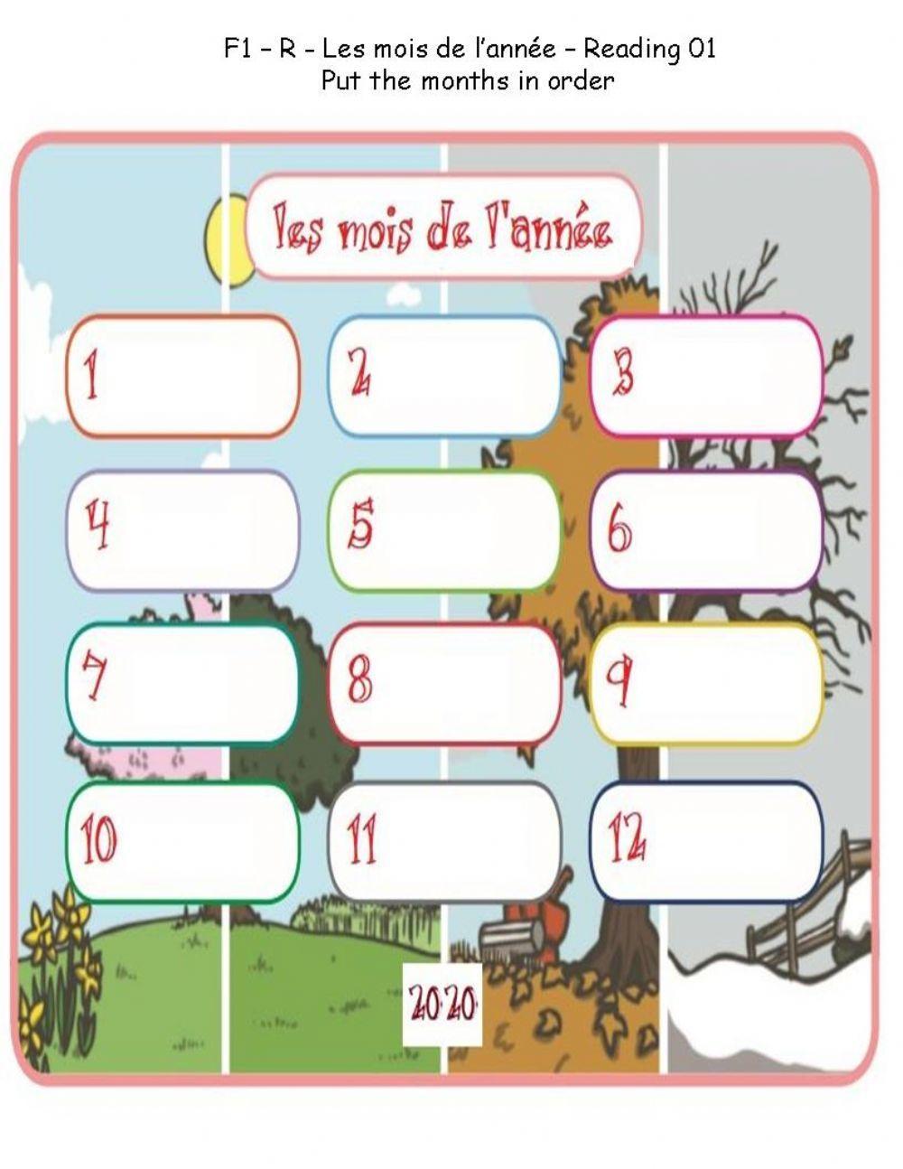 F1 - R - Les mois - Reading 01