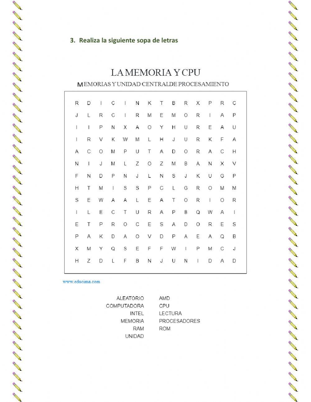 Memoria y unidad central de procesamiento