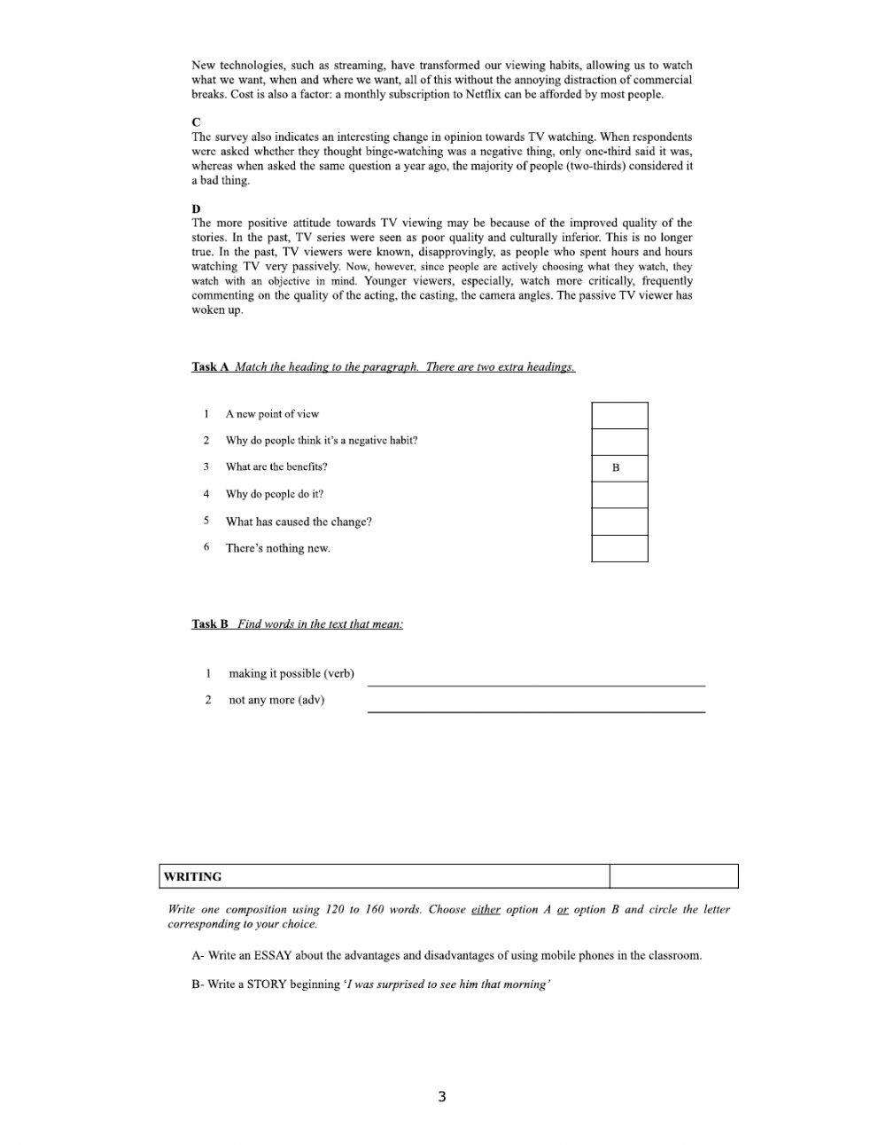 4th Year Integrated Task