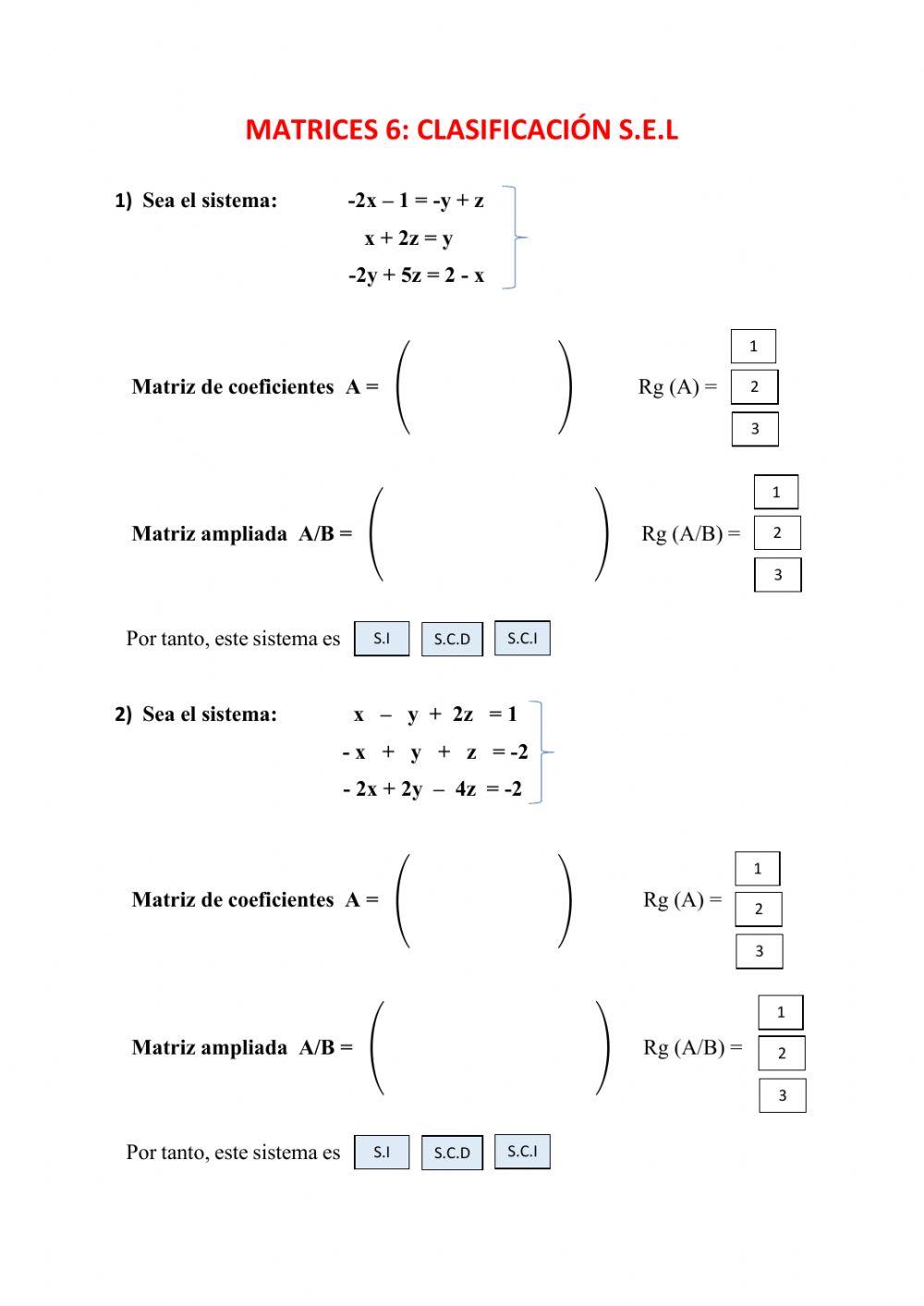Clasificación SEL